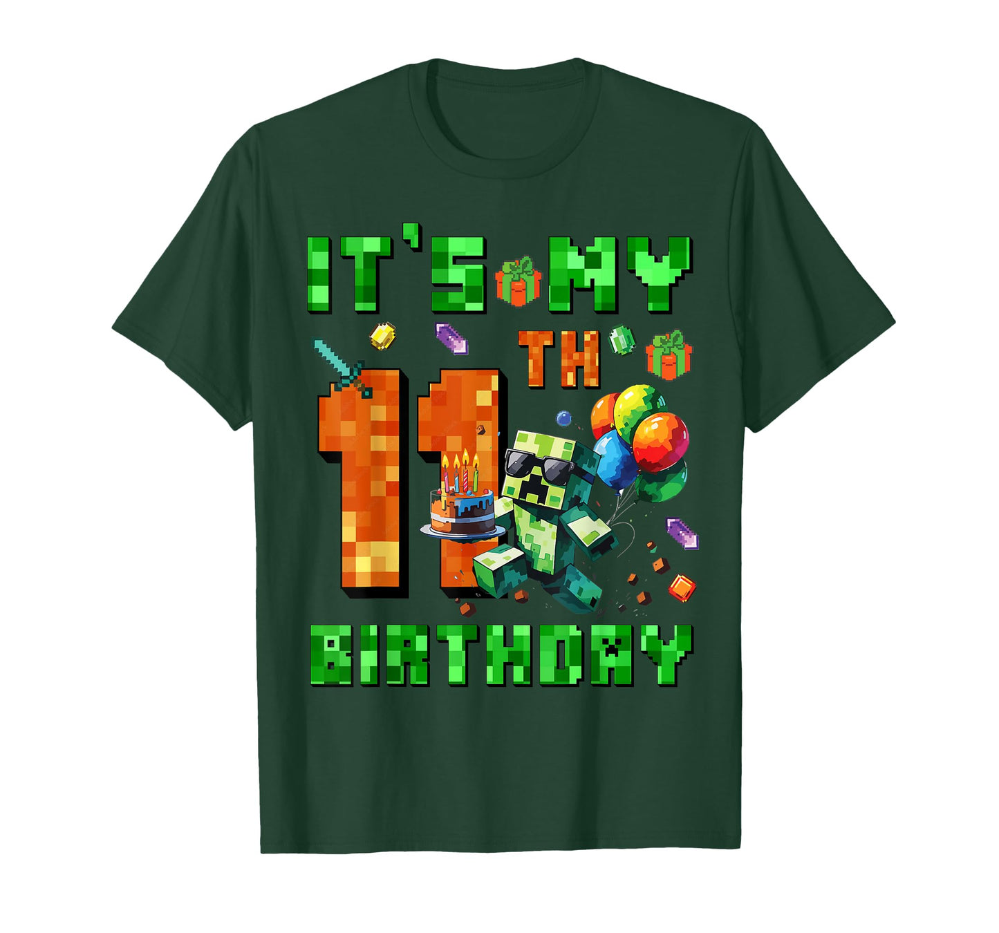 It's My 11th Birthday Pixel Number Video Game Gamer T-Shirt
