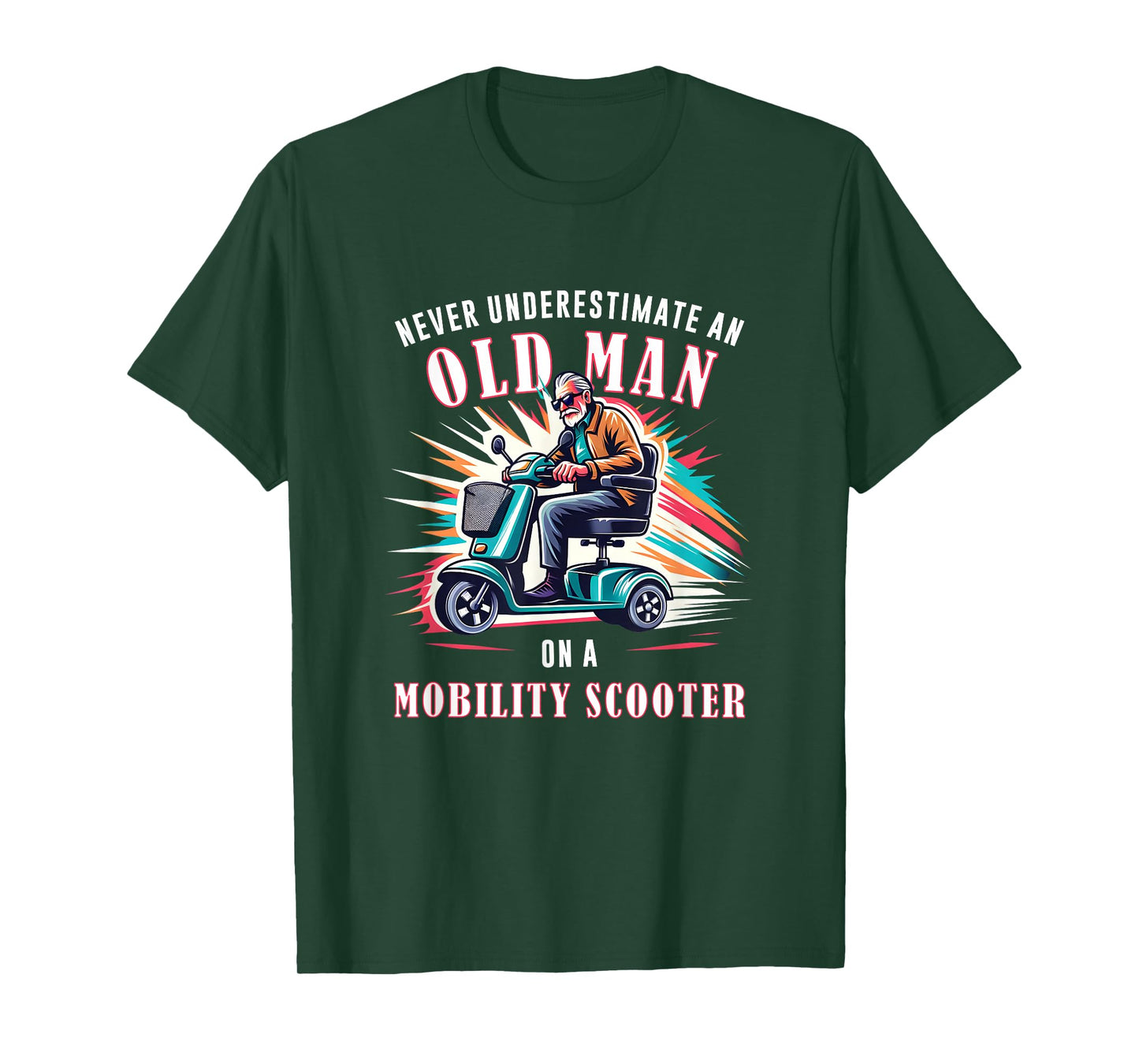 Funny Classic Old Man Mobility Scooter Rider T-Shirt