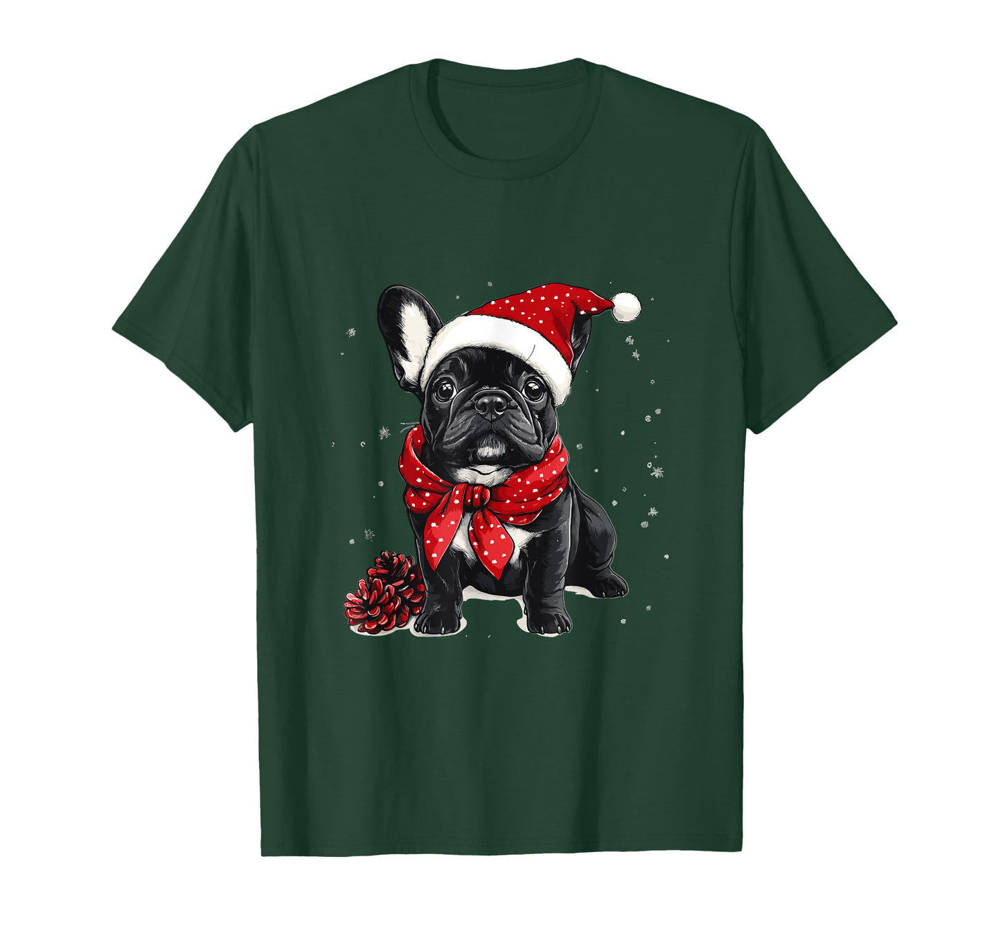 Cute French Bulldog Frenchie Dog Christmas Merry X-mas T-Shirt