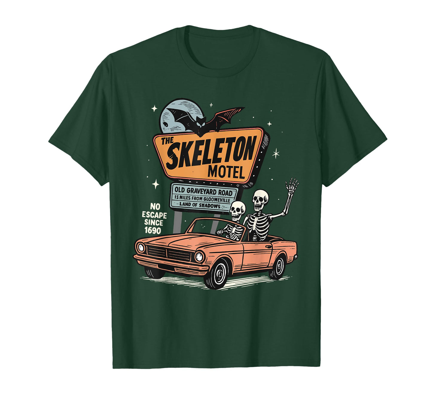 The Skeleton Motel Spooky Season Halloween Trick Or Treat T-Shirt