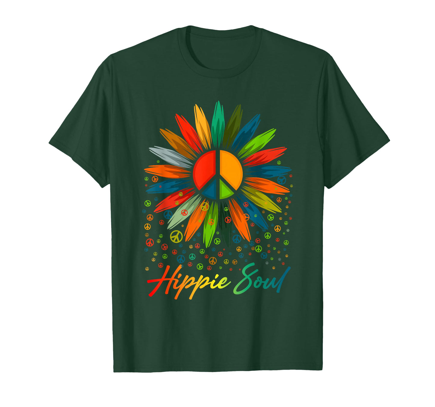 Hippie Soul Funny Peace Sign Daisy Flower Hippies Art Lovers T-Shirt