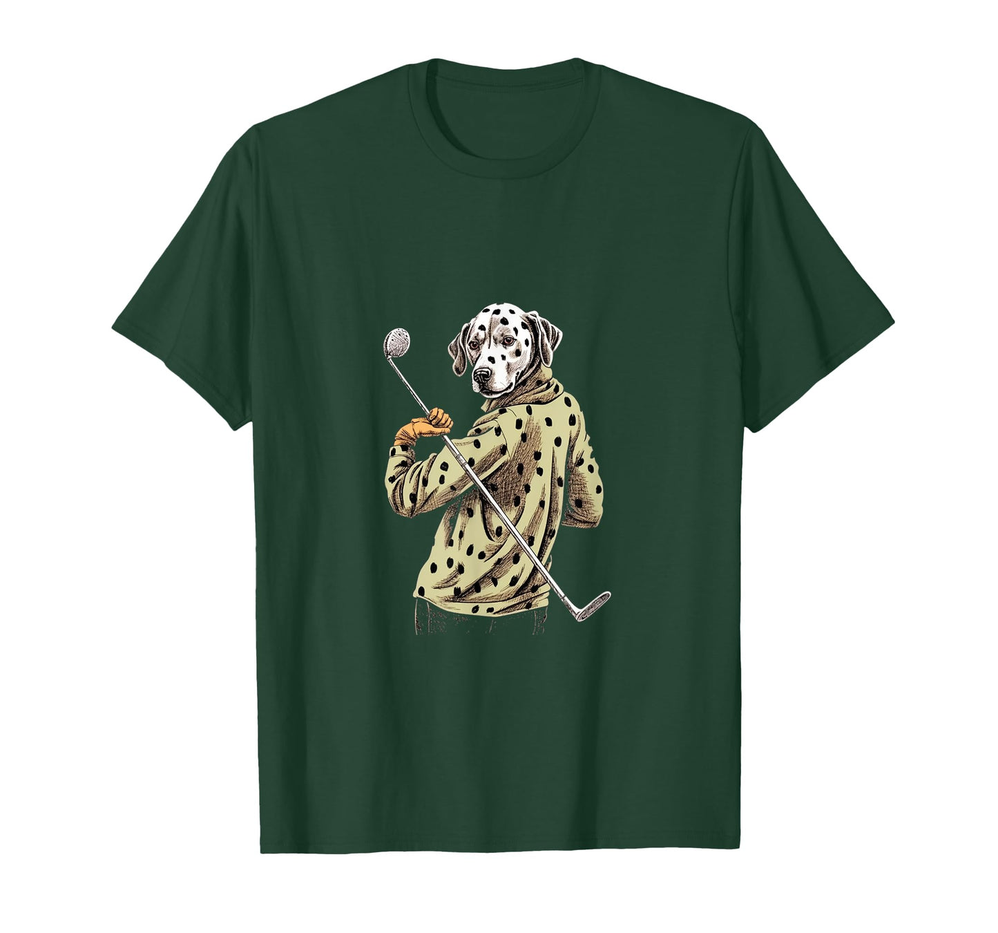 Golfer Dalmatian Golf Club Golf Player Dog Lover Golfing Men Women T-Shirt