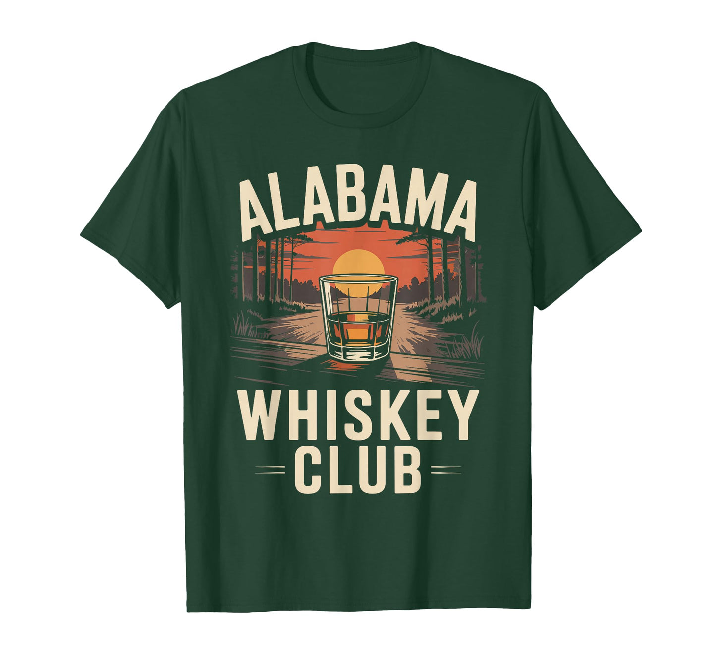 Alabama Whiskey Club Retro Sunset Whiskey T-Shirt