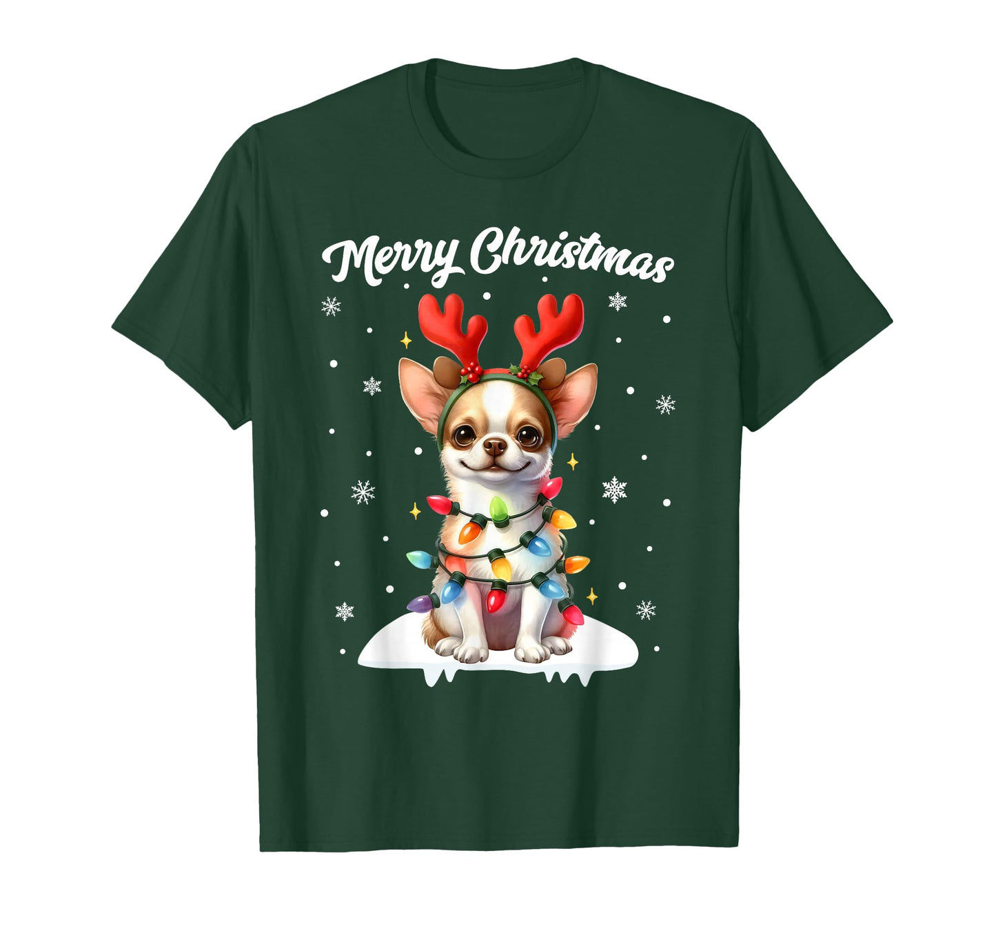 Christmas Pajamas Men Women Kids Christmas Chihuahua Dog T-Shirt
