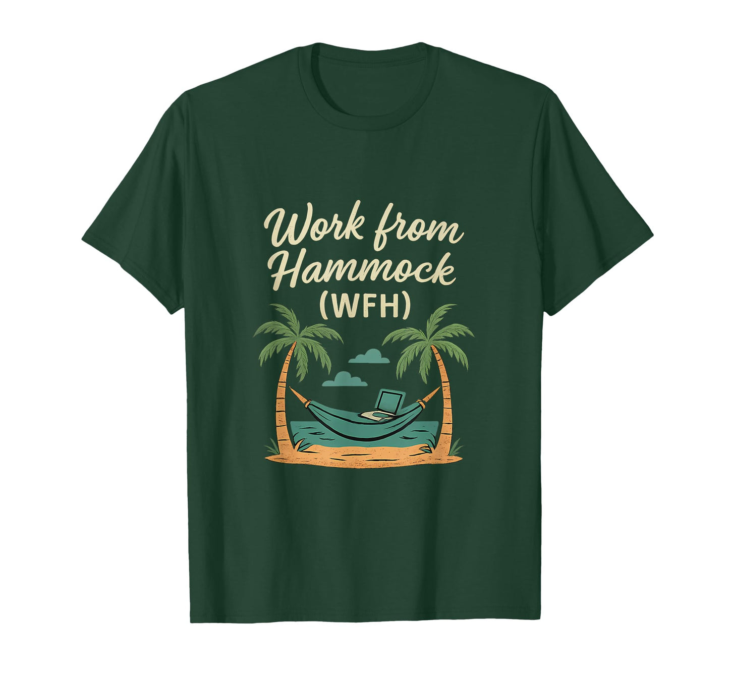Work from Hammock (WFH) Tropical Remote Work Design T-Shirt