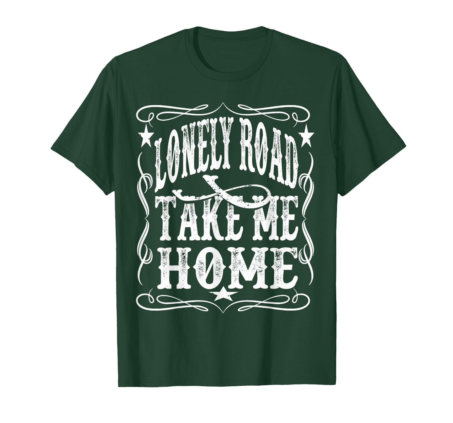 Lonely Road Take Me Home Retro Whiskey T-Shirt