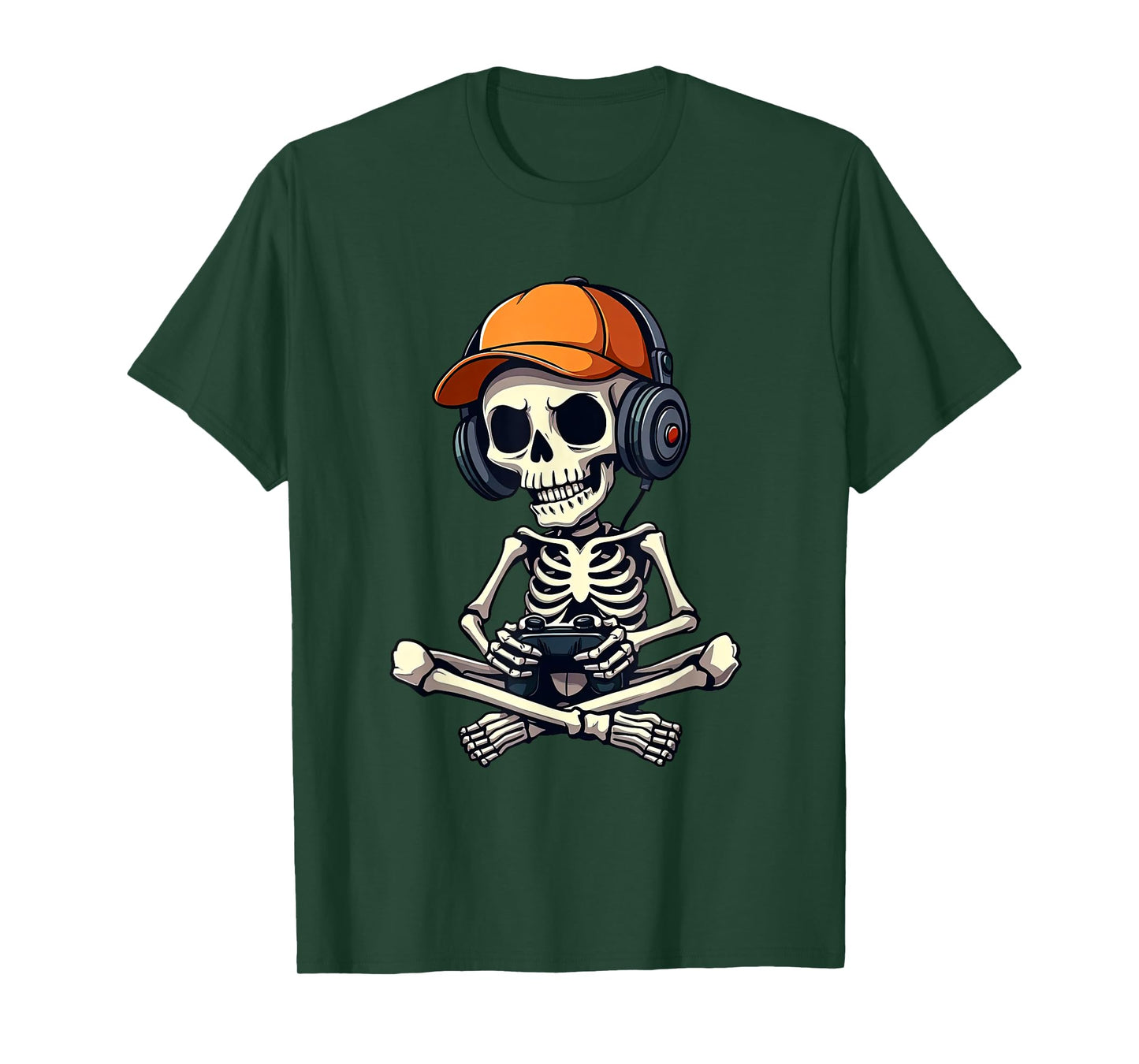 Halloween Skeleton Gamer For Kids Boys Video Gaming T-Shirt