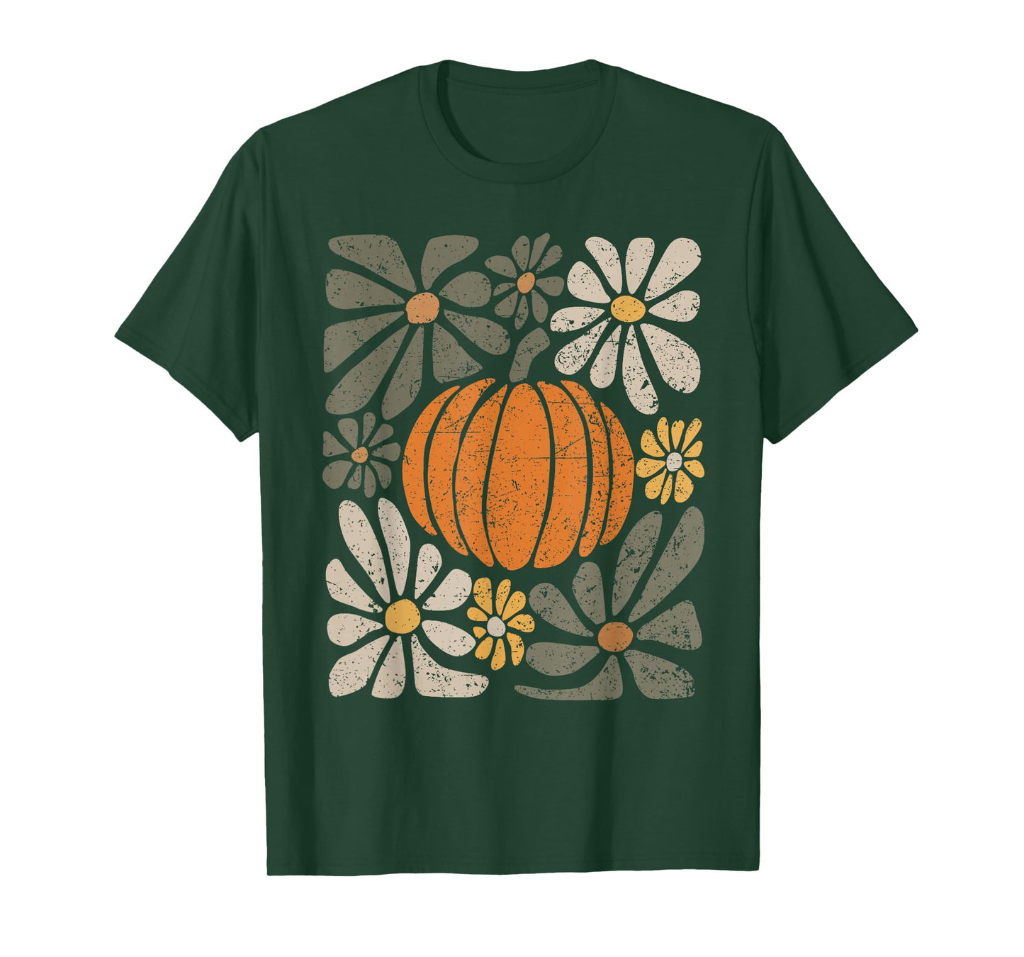 Wildflower Pumpkin Season Autumn Fall Leaves Thanksgiving T-Shirt