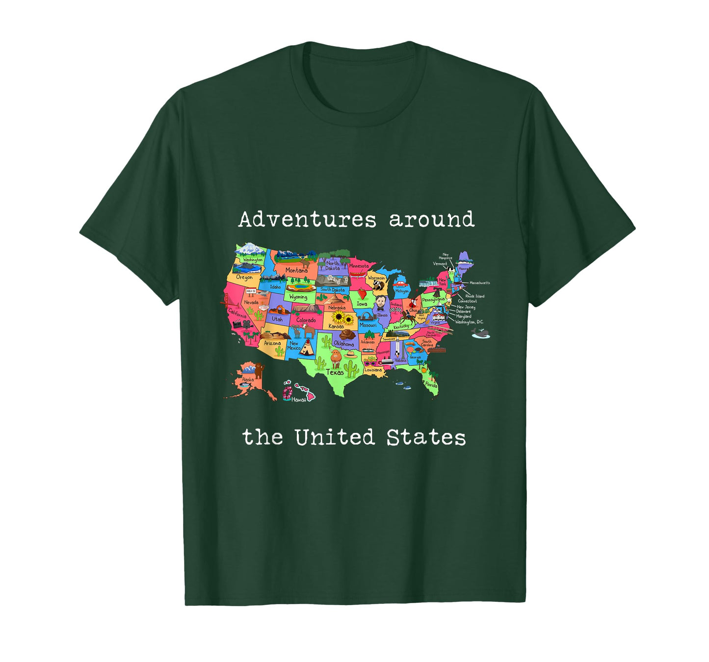 United States Design - Travel America USA Map T-Shirt