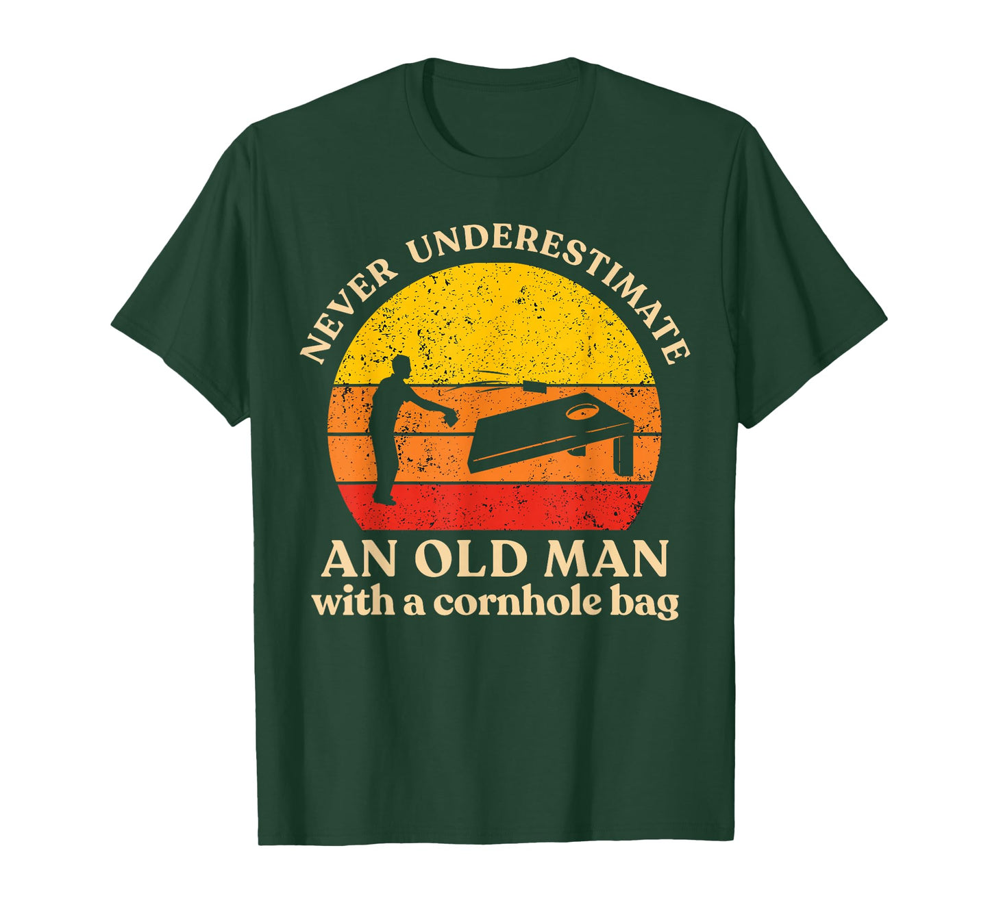 Never Underestimate an Old Man with a Cornhole Bag Cornhole T-Shirt