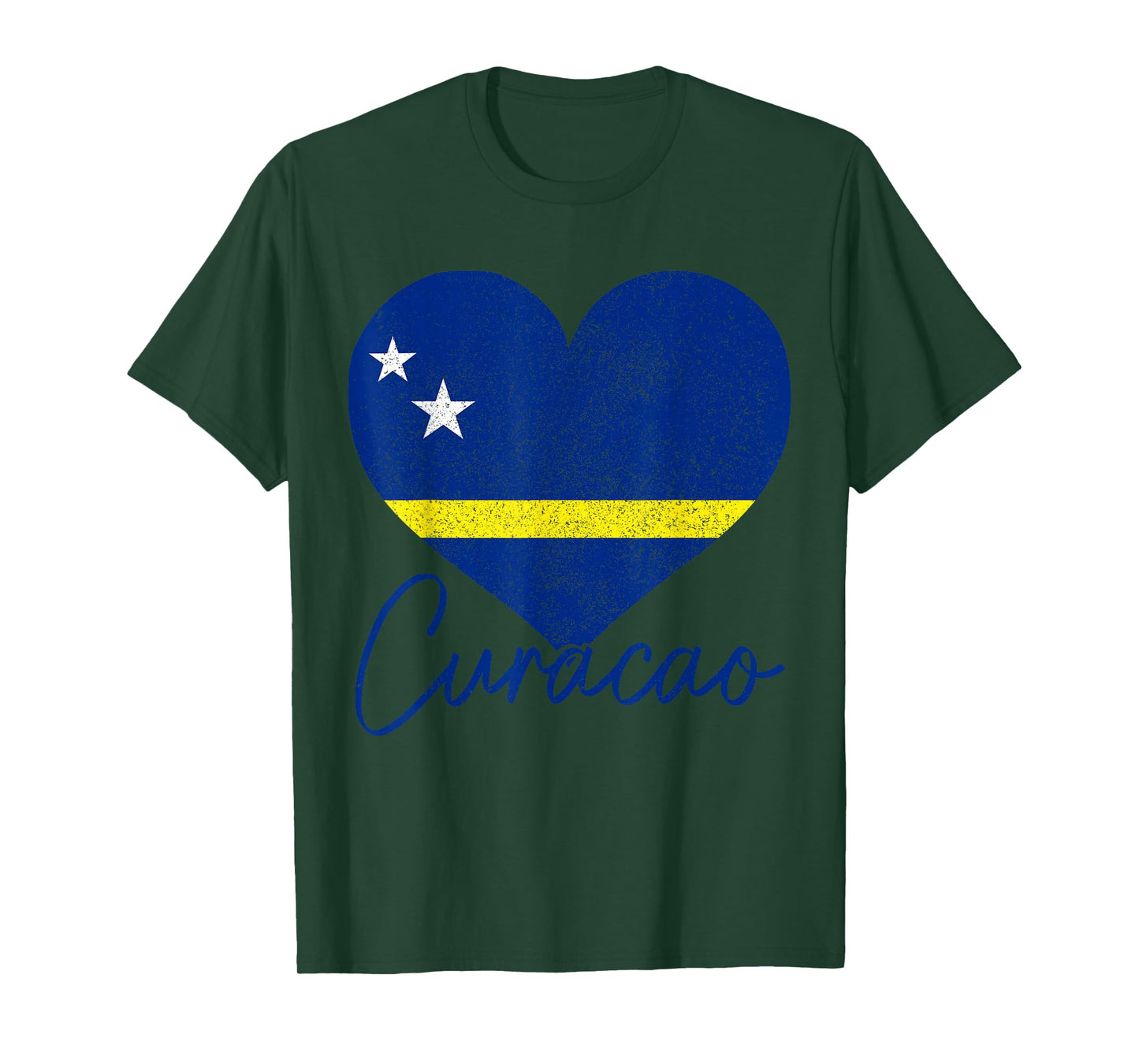 Curacao Flag Heart Caribbean Souvenir T-Shirt
