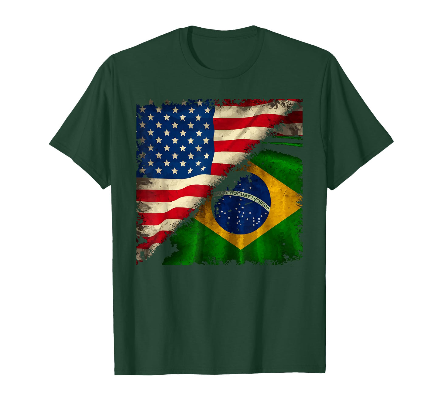 Half American Half Brazilian USA Flag Brazil America T-Shirt
