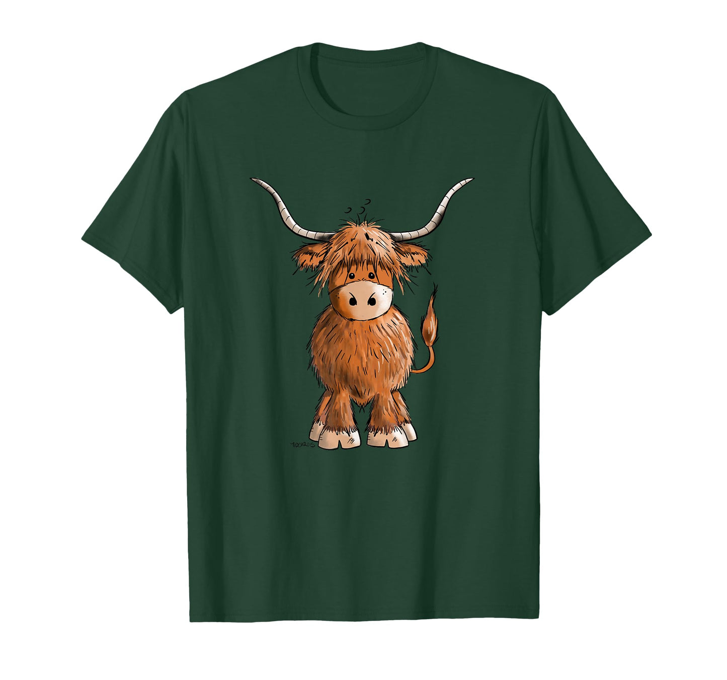 Cute Hairy Scottish Highland Cow For Women Men Kids T-Shirt