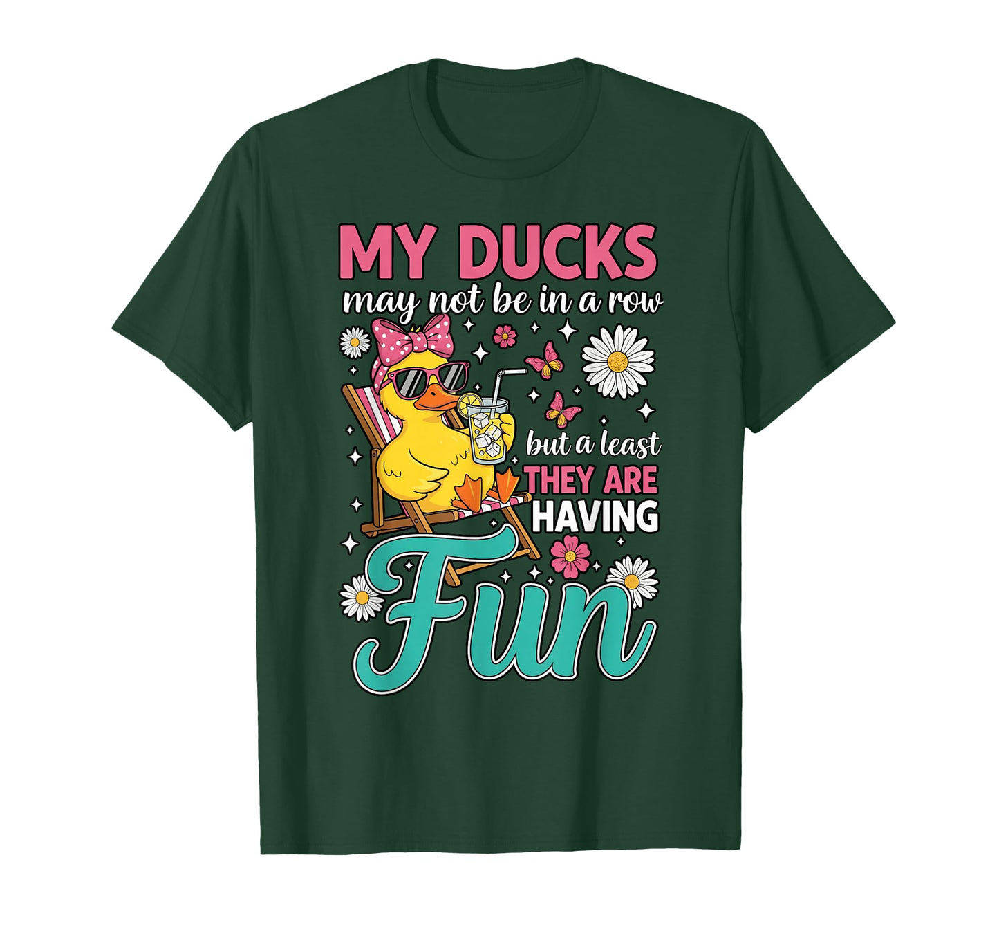 Funny Ducks Not in a Row Sarcastic Funny Mental Health T-Shirt
