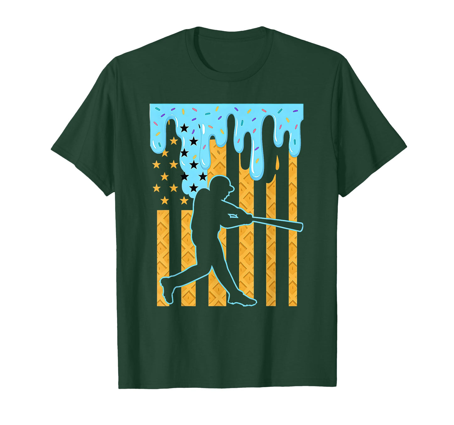 Baseball Flag US Drip Ice Cream Drip Youth Boys T-Shirt