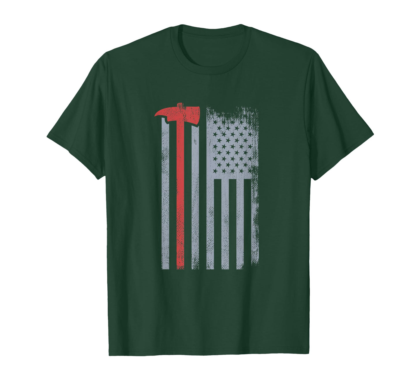 Thin Red Line Redline Gift American Flag Red Axe Firefighter T-Shirt