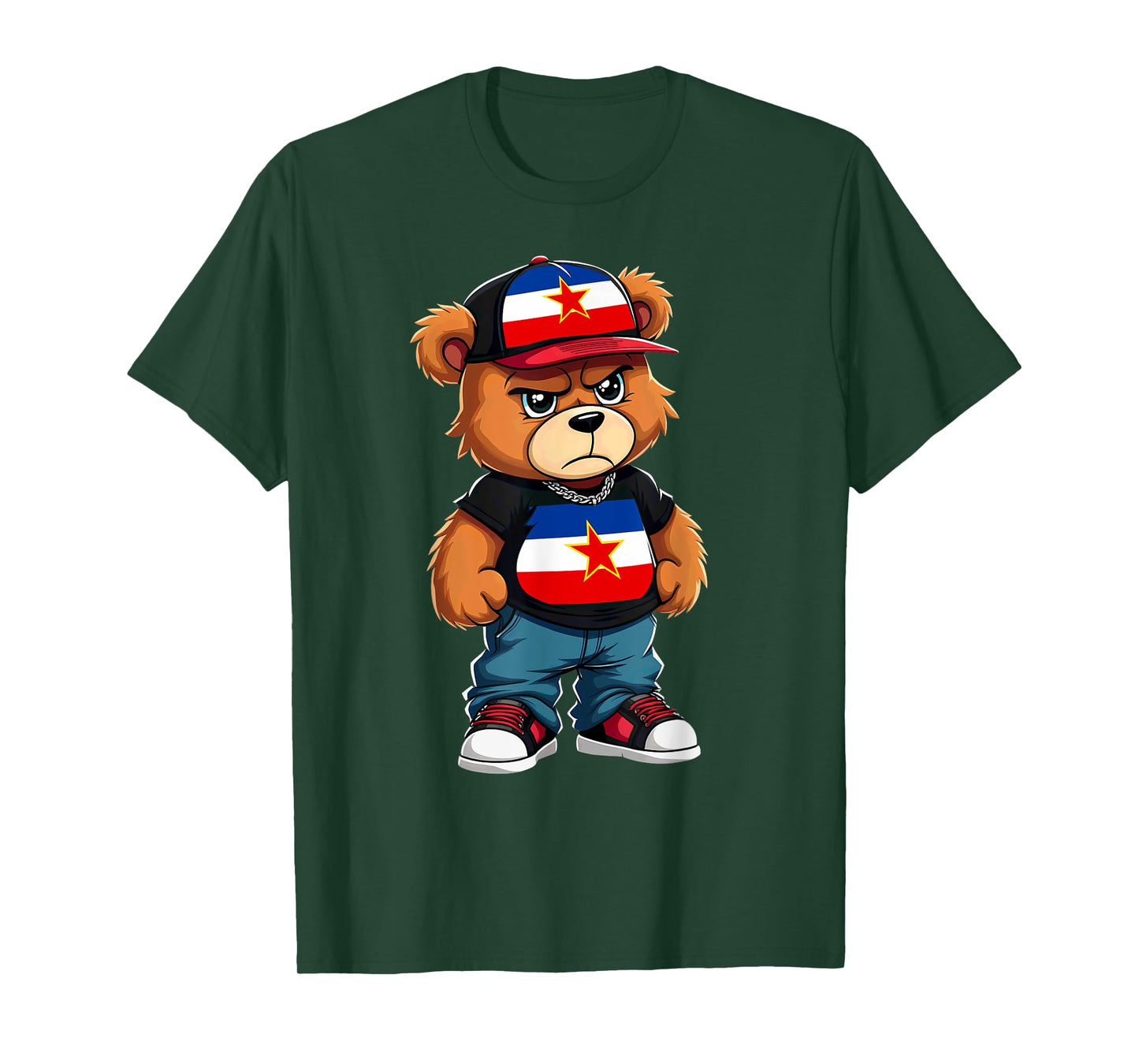 Yugoslav Flag Teddy Bear Yugoslavia Hip Hop T-Shirt