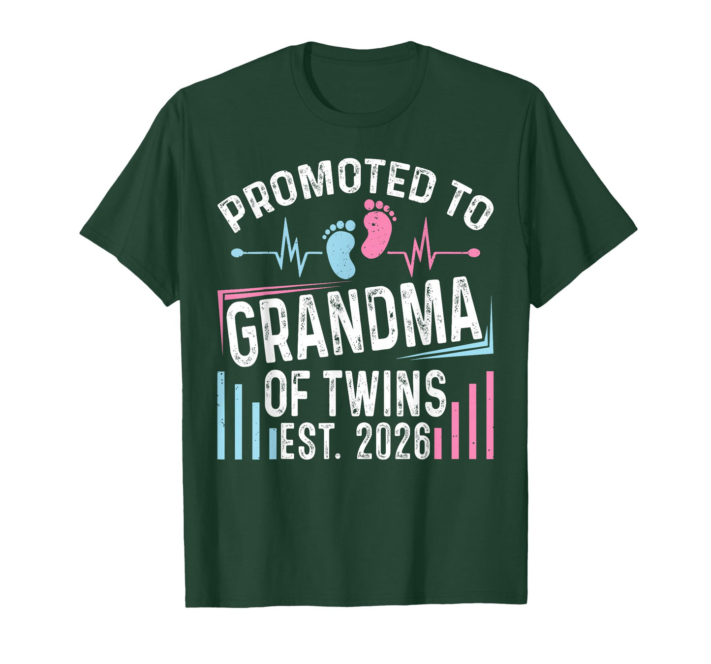 Promoted to Grandma of Twins Est 2026 Baby Shower Vintage T-Shirt