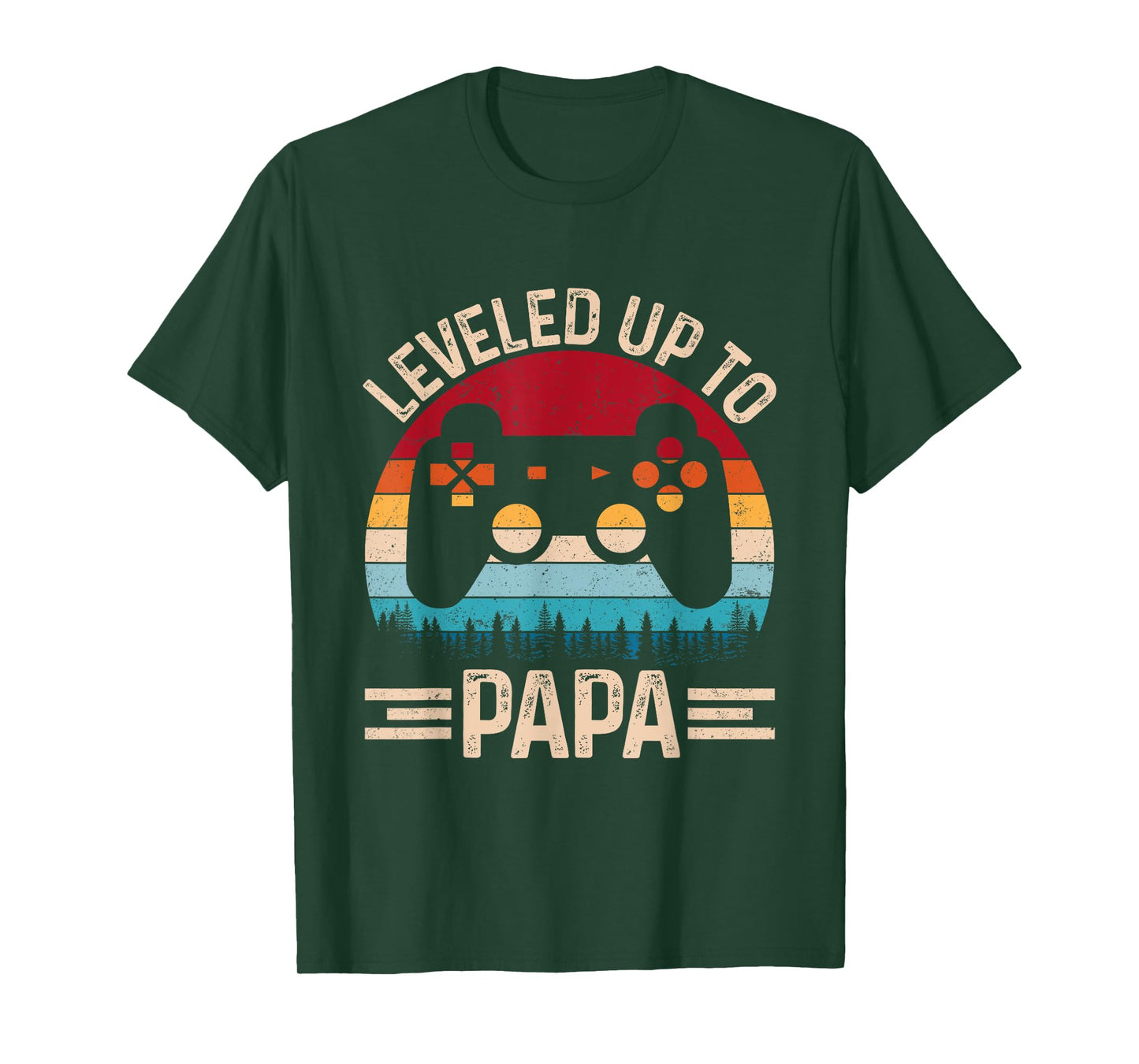 Leveled Up To Papa Video Game Gifts For Father's Day Gaming T-Shirt