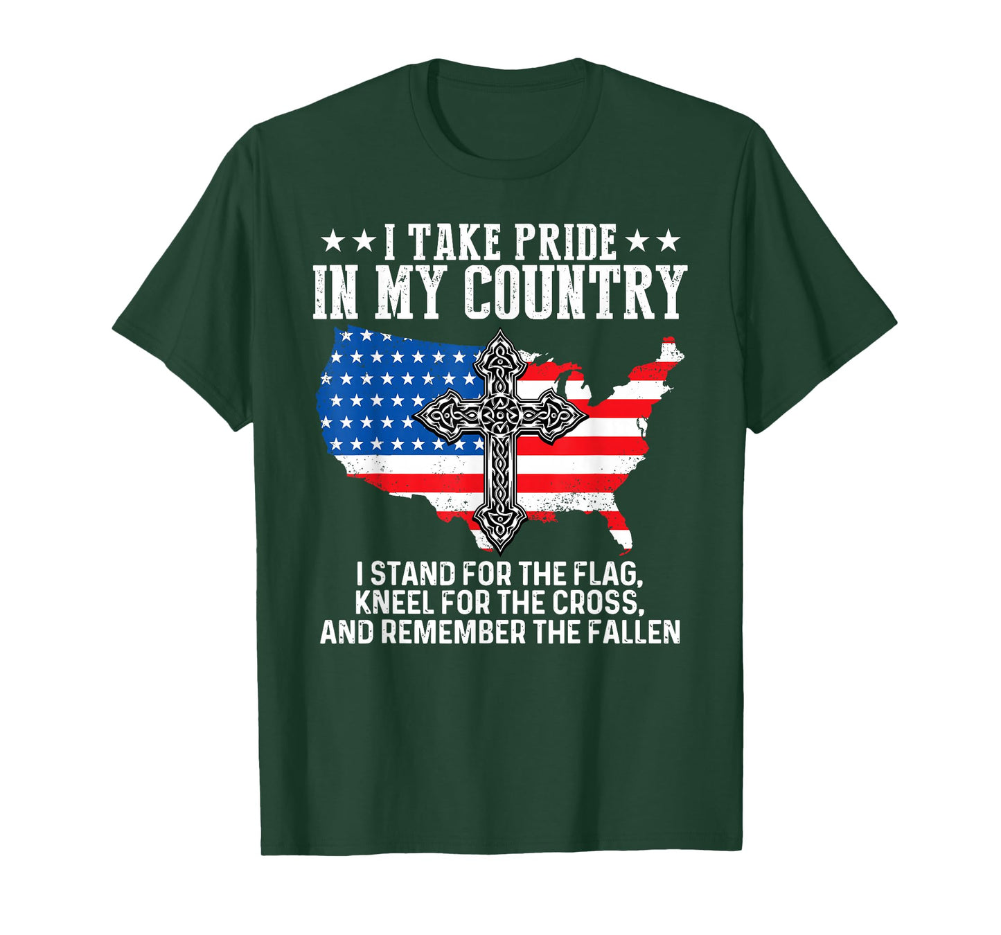 I Take Pride In My Country USA Flag 4th July Patriotic Tee T-Shirt