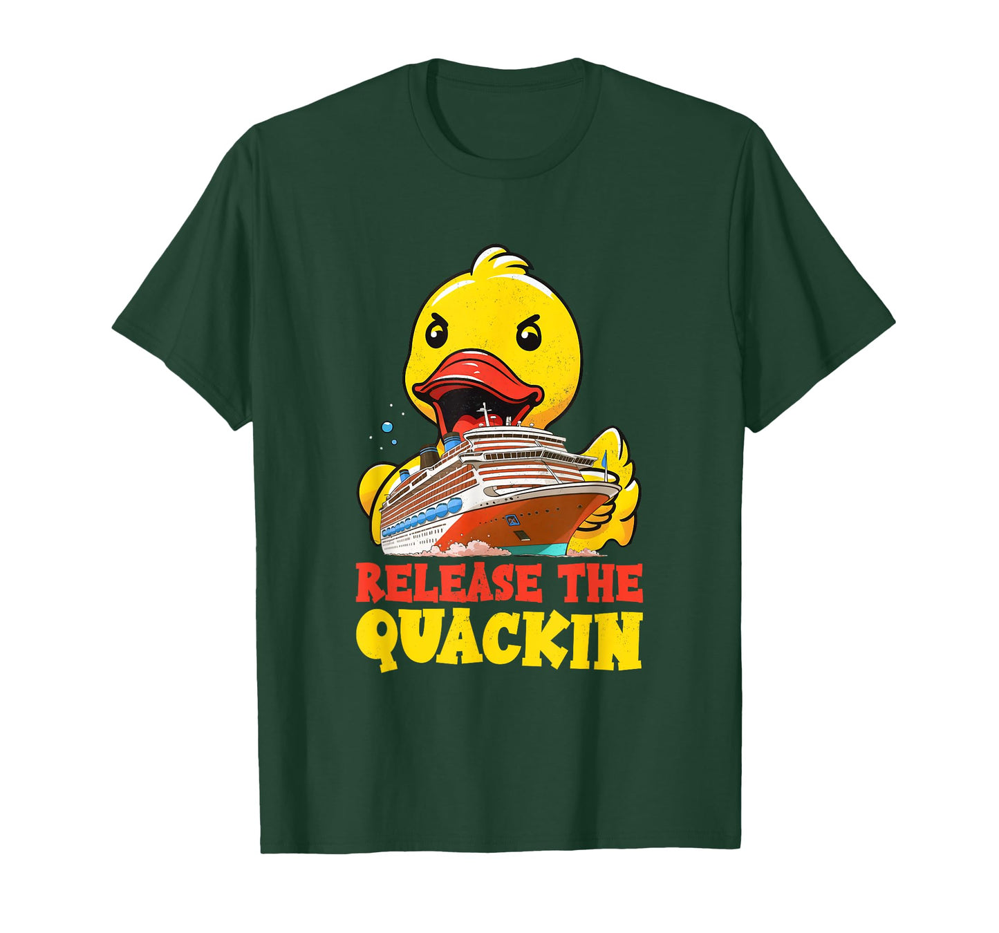 Release The Quackin Funny Rubber Duck Boat Cruise Men Kids T-Shirt