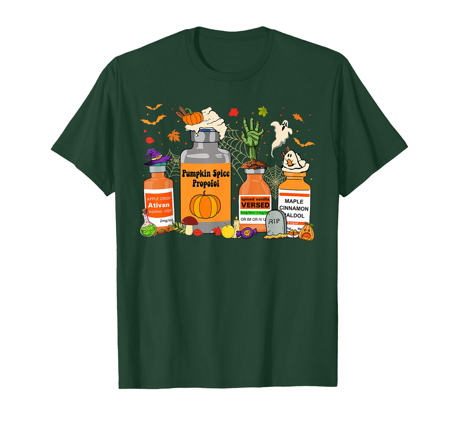 Pumpkin Spice Propofol Ativan Versed Haldol Halloween Nurse T-Shirt