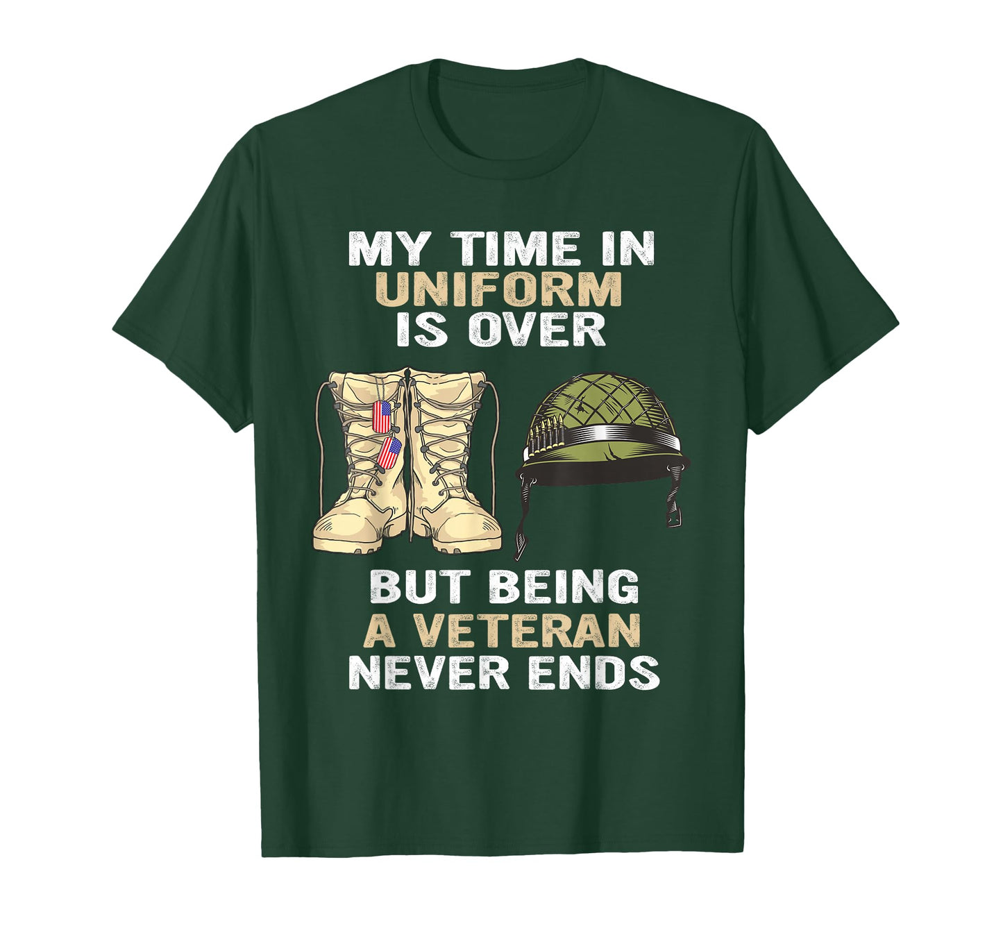 My Time In Uniform Is Over But Being A Veteran Never Ends T-Shirt