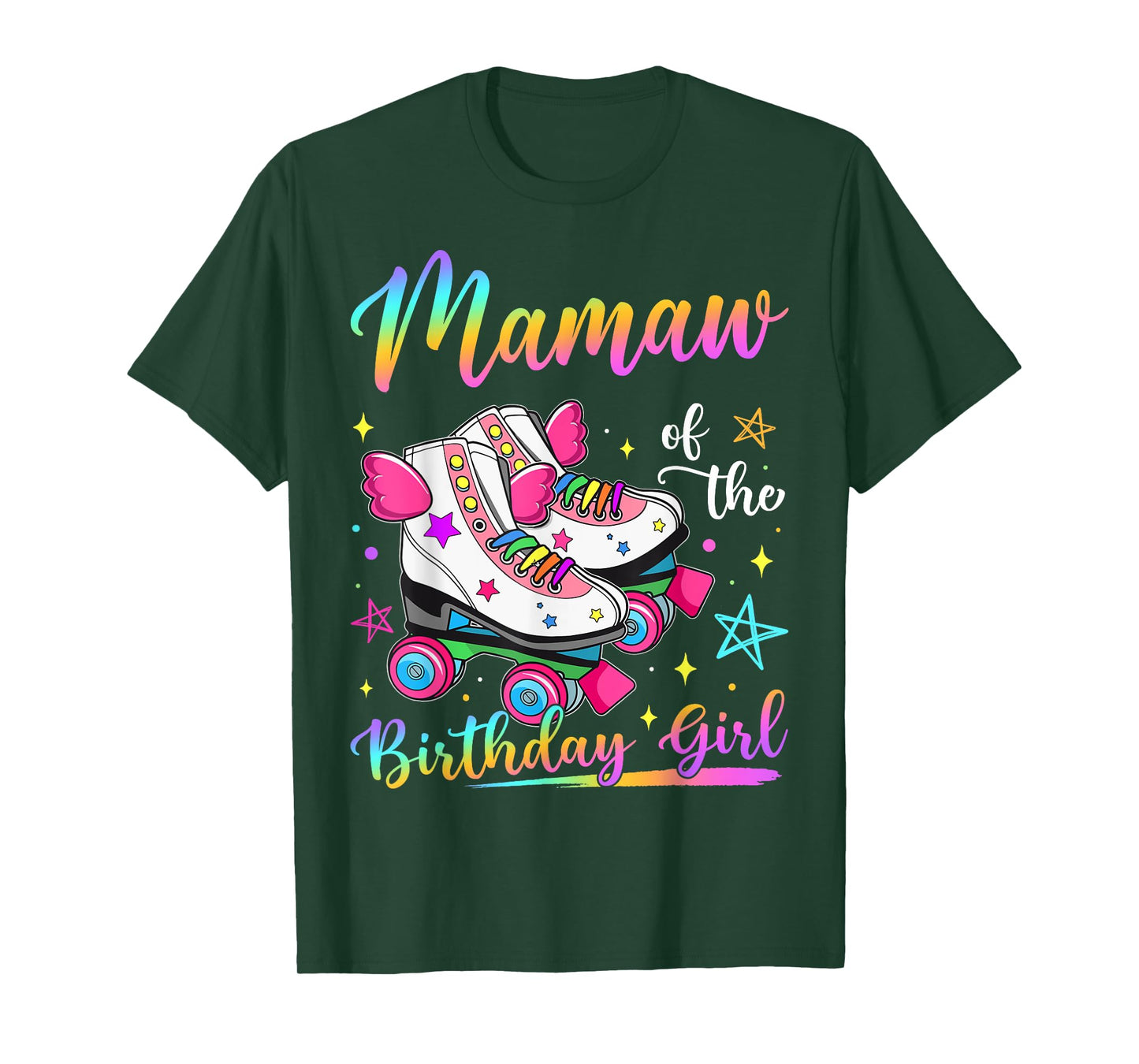 Mamaw Of The Birthday Girl Rolling Skate Family Matching T-Shirt