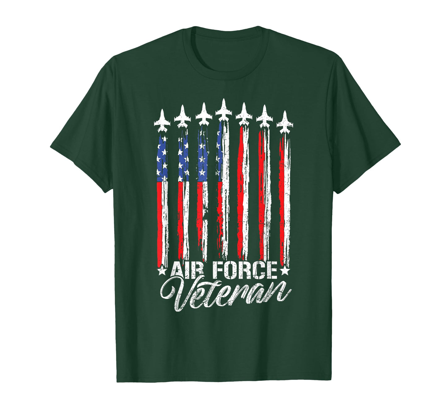 Patriotic US Air Force Veteran Flag USA American USAF T-Shirt