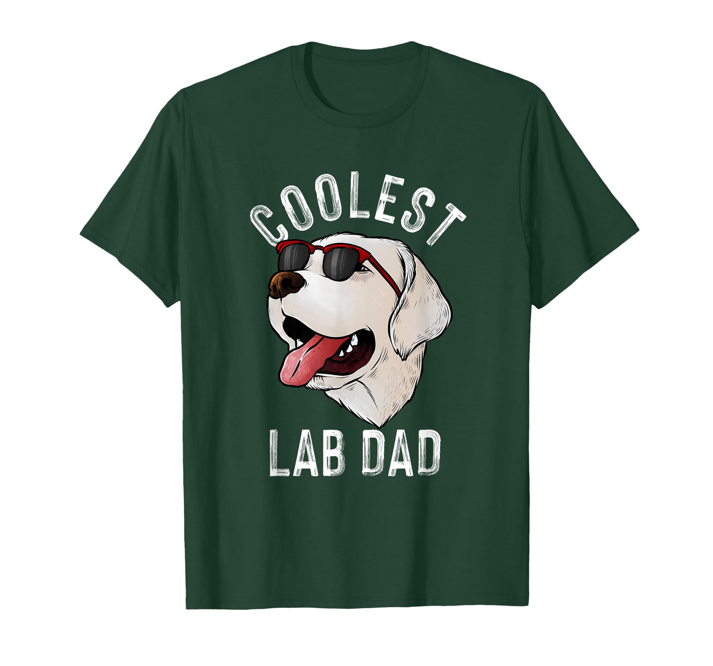 Funny Coolest Lab Dad Gift For White Labrador Dog Lover Men T-Shirt