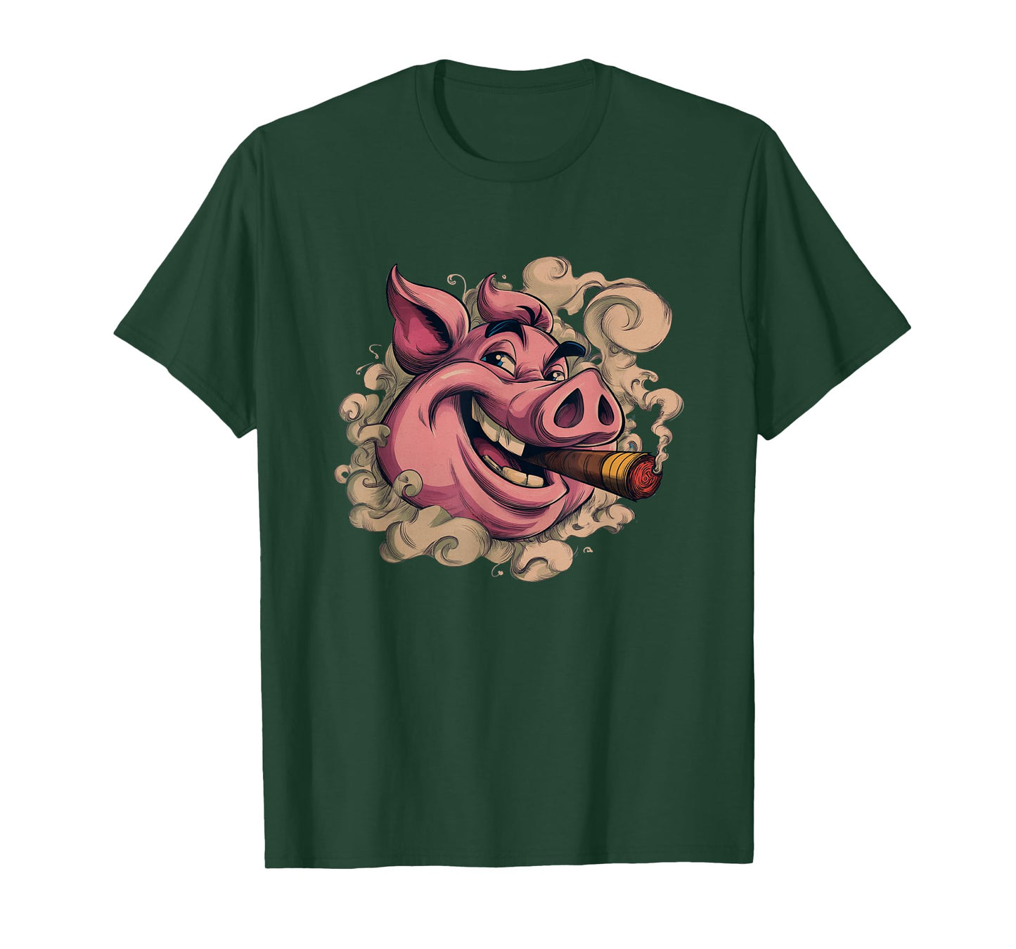 Cool Pig Head with Smoking Cigar Costume T-Shirt