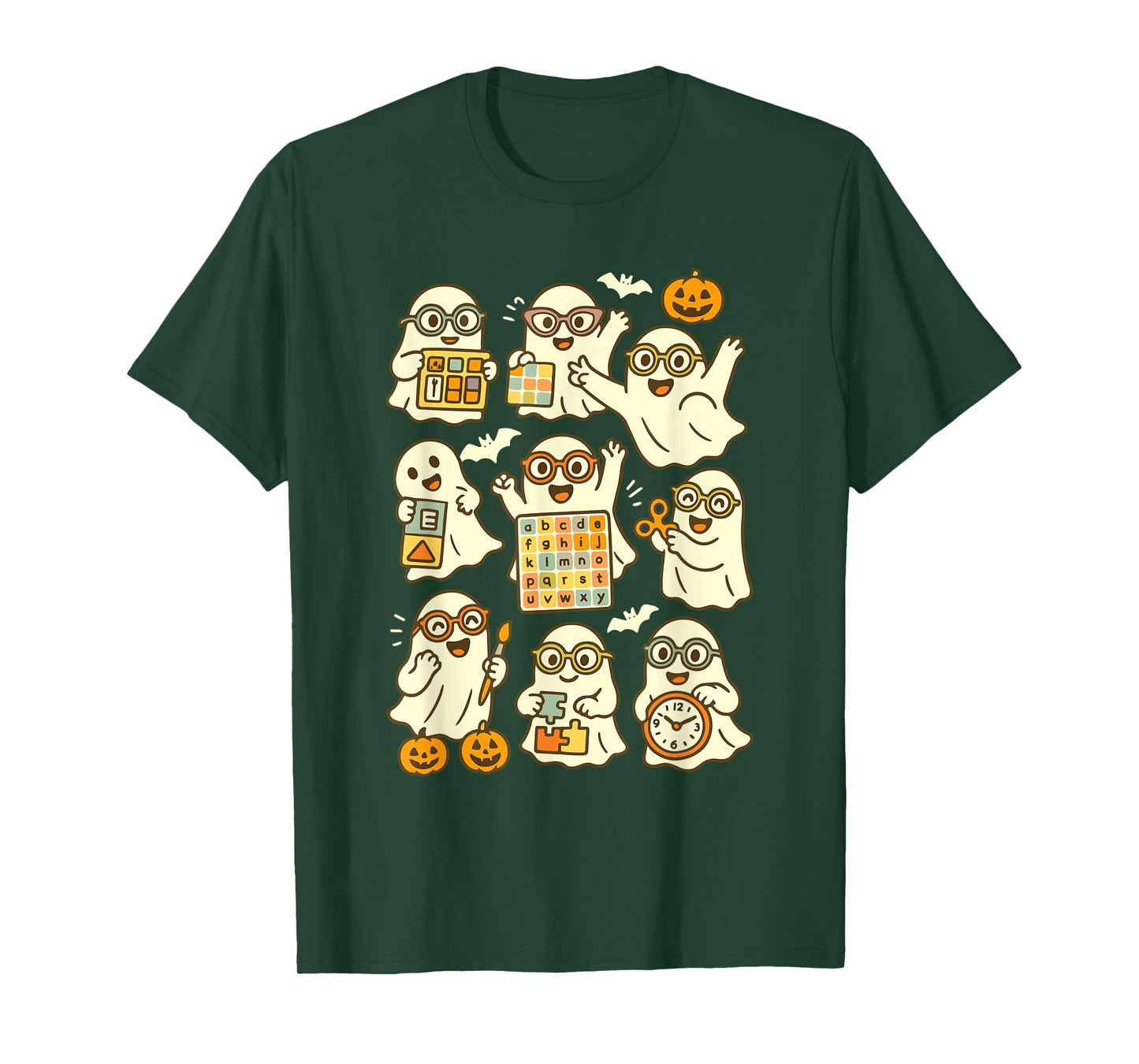 Spooky Teacher Ghost Halloween Teacher Preppy Teacher Boo T-Shirt
