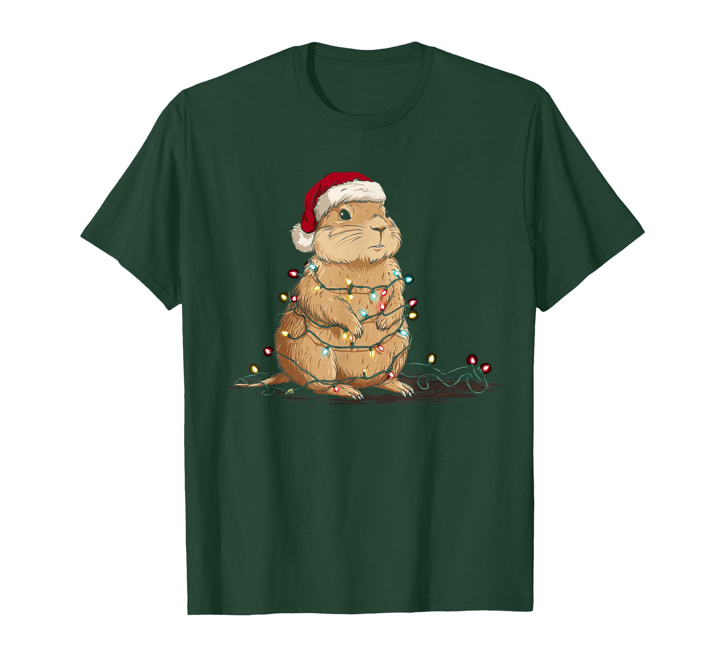 Funny Prairie Dog Christmas Graphics Animal Lights Lover T-Shirt