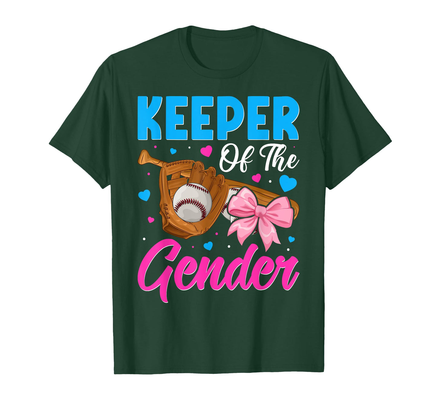 Keeper Of The Gender Baseball or Bows Gender Reveal Party T-Shirt
