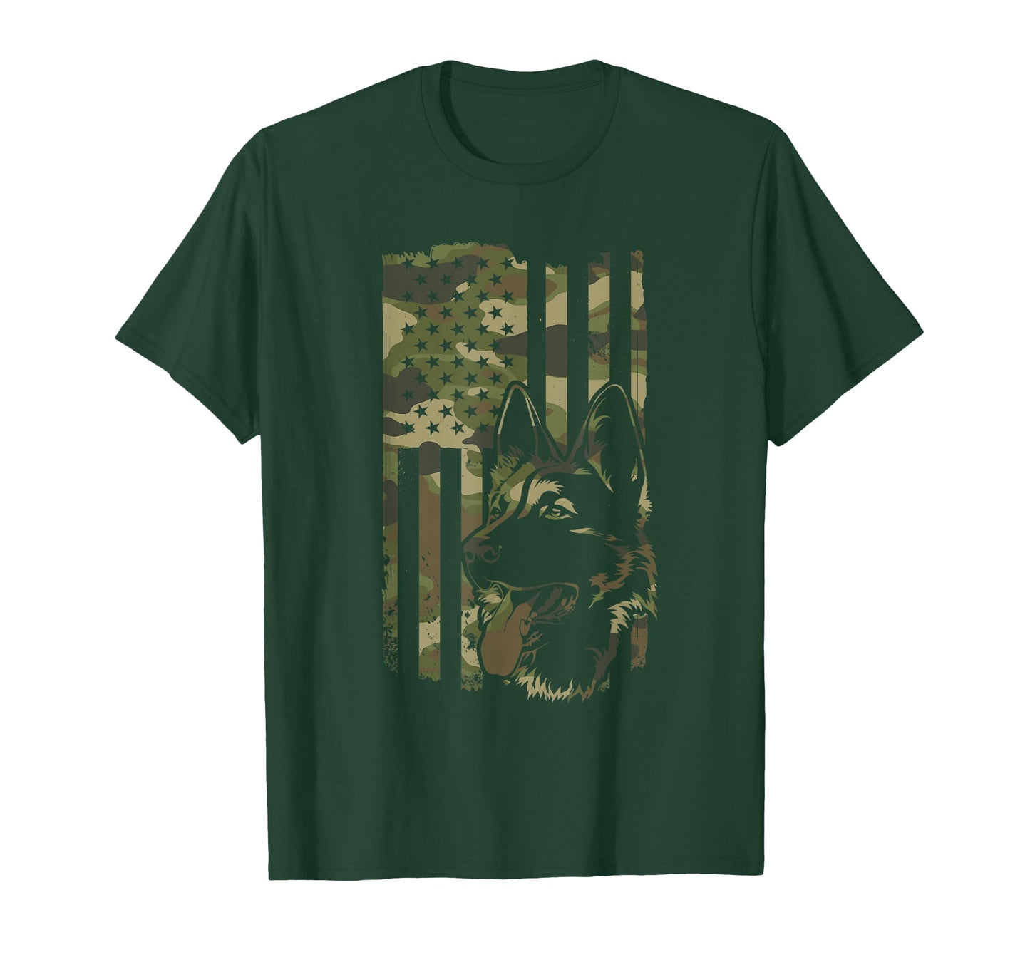 German Shepherd Dog - Dog Lover Shepherd USA Flag 4th July T-Shirt