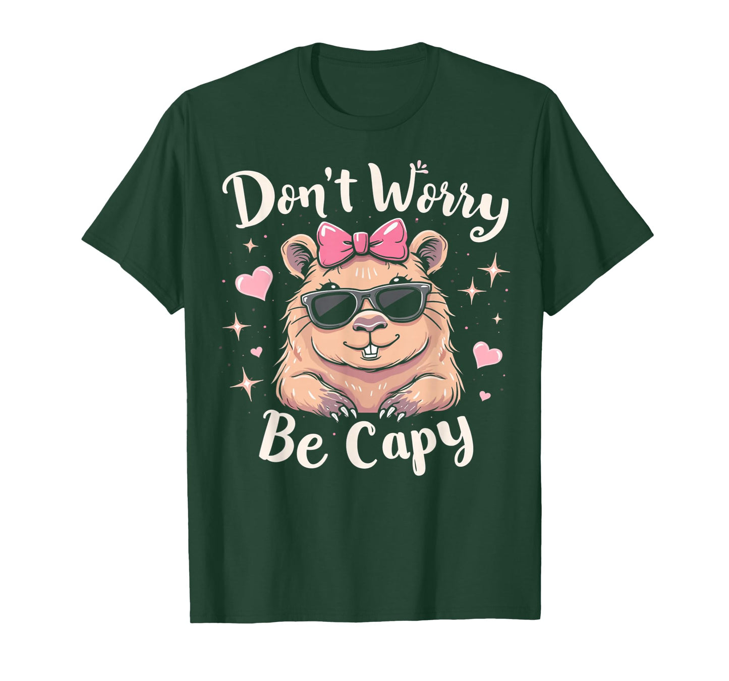 Funny Don't Worry Be Capy Kids Youth Womens Girl Capybara T-Shirt