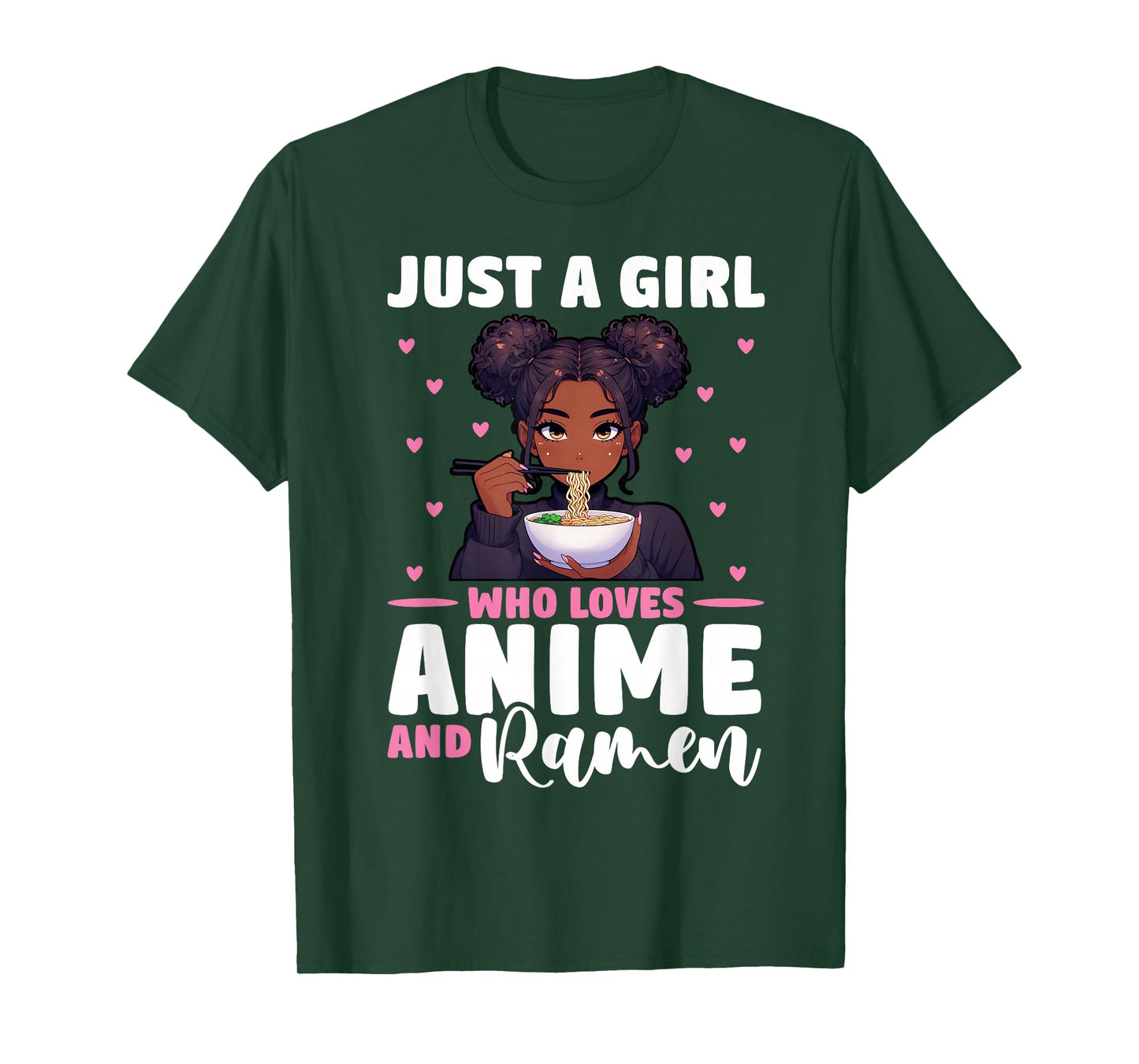 Just A Girl Who Loves Anime and Ramen African American T-Shirt