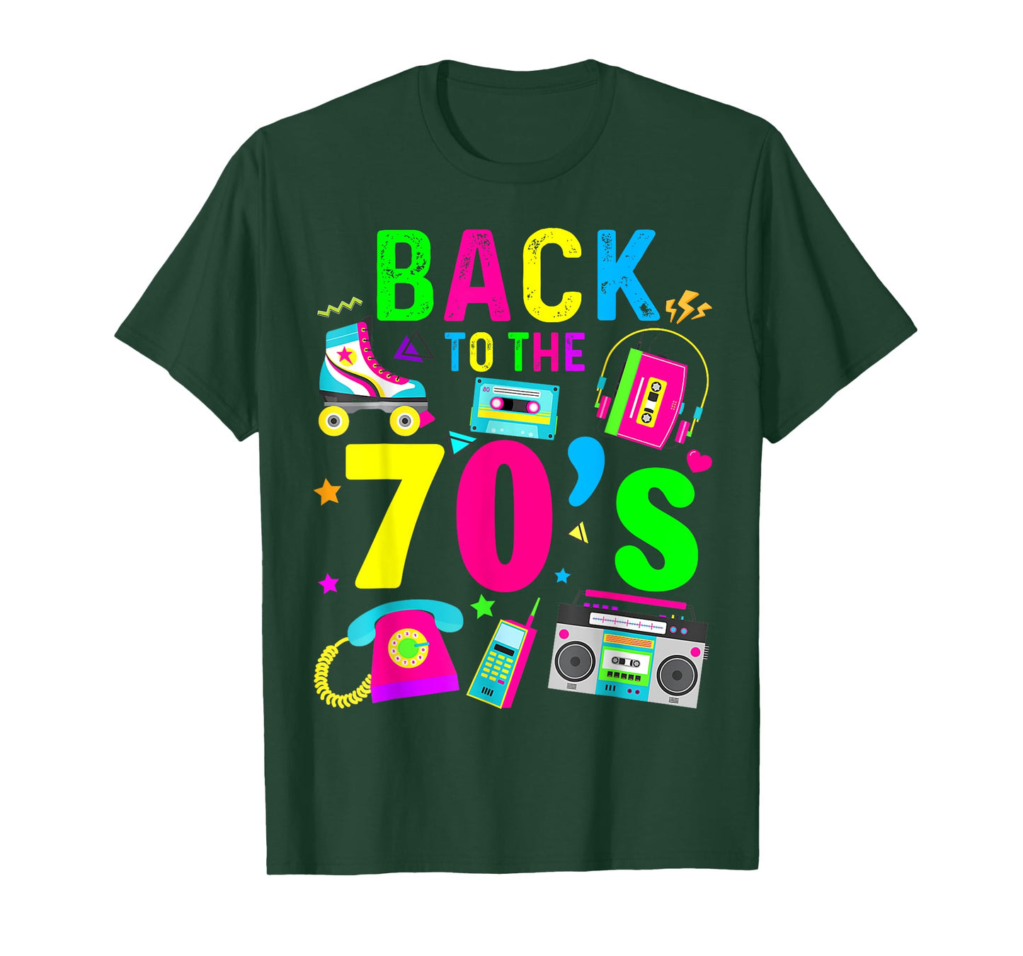 Back To 70's 1970s Vintage Style Eighties Retro Party T-Shirt