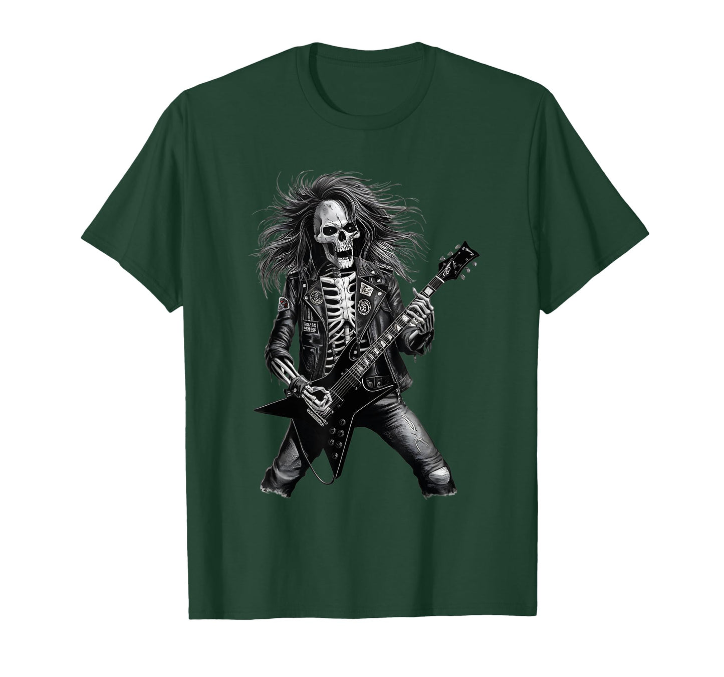 Skeleton Rocker With Guitar Men Skeleton Playing Guitar T-Shirt