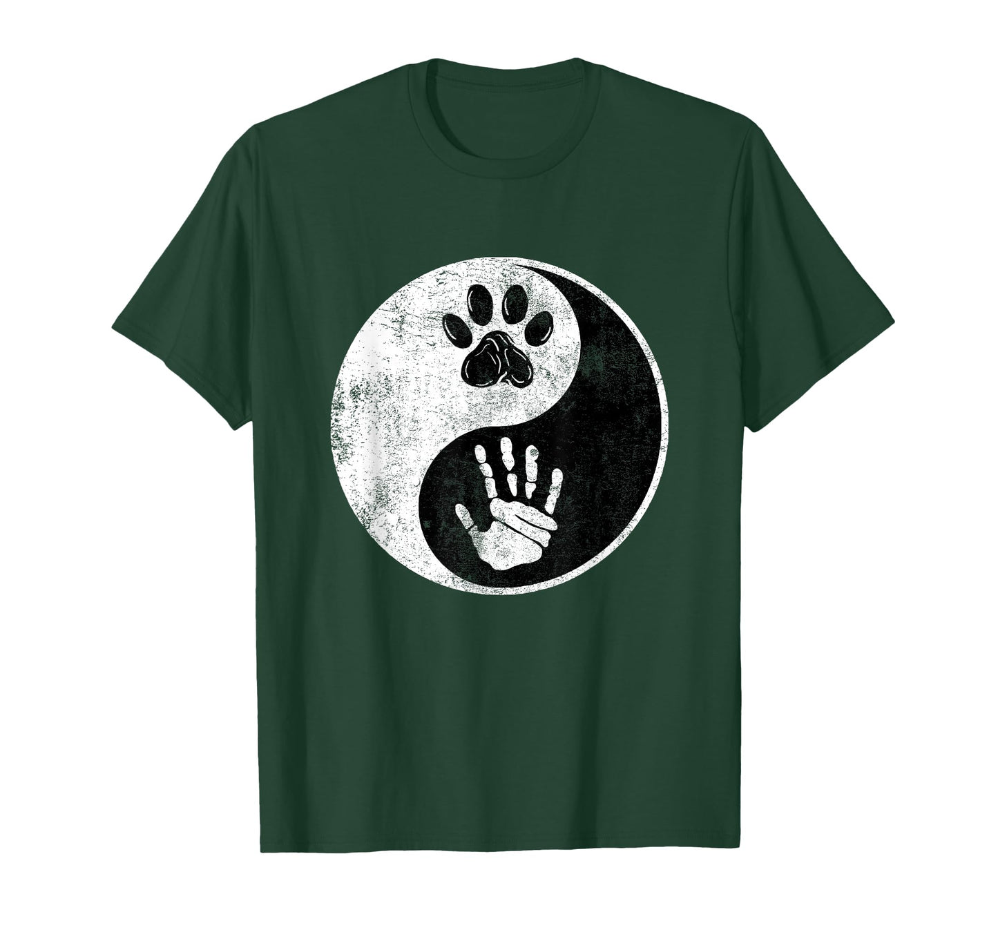 Paw Hand Yin Yang Cute Pet and Owner Harmony Balance Gift T-Shirt