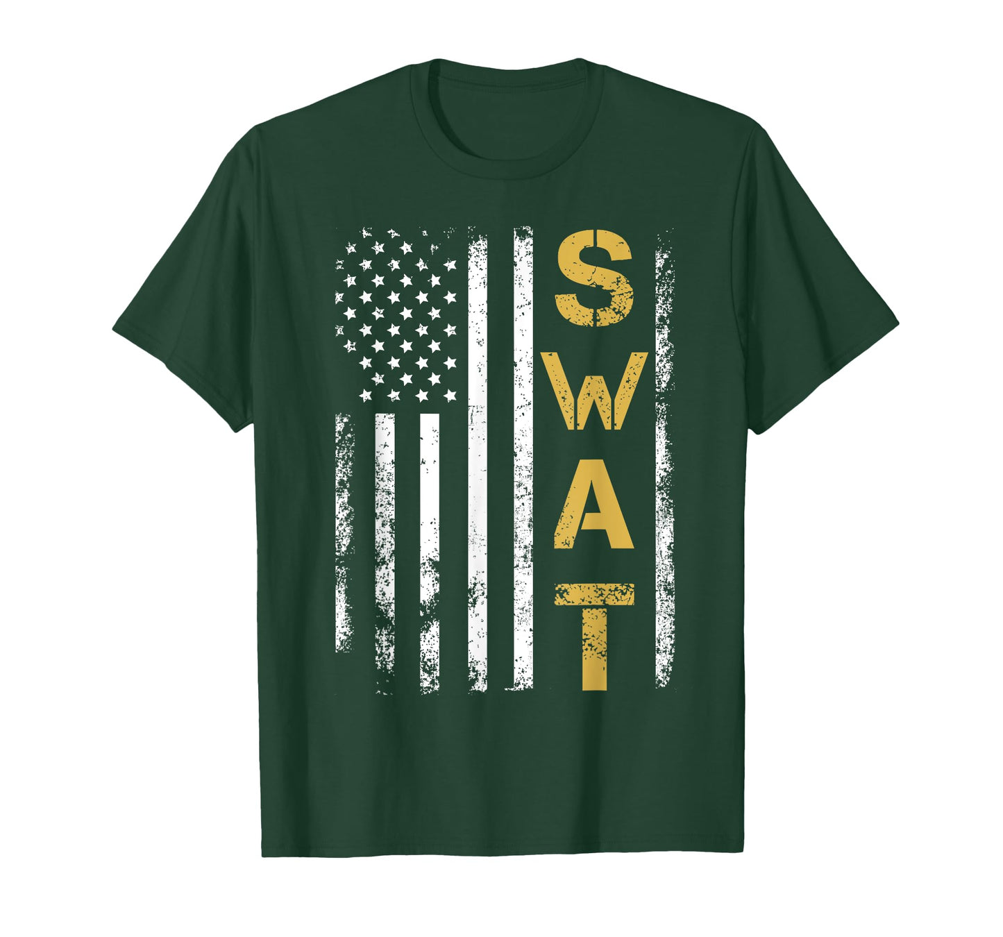 Retired SWAT American Flag Police Officer Thin Blue Line Women Men T-Shirt