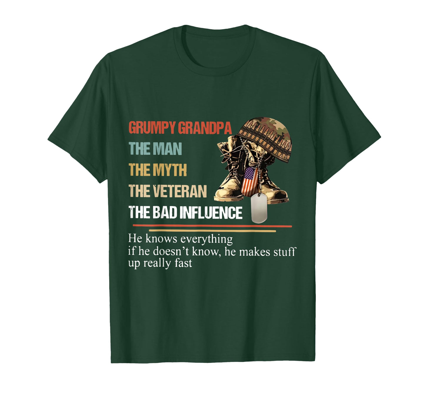 Grumpy Grandpa The Man The Myth The Veteran T-Shirt