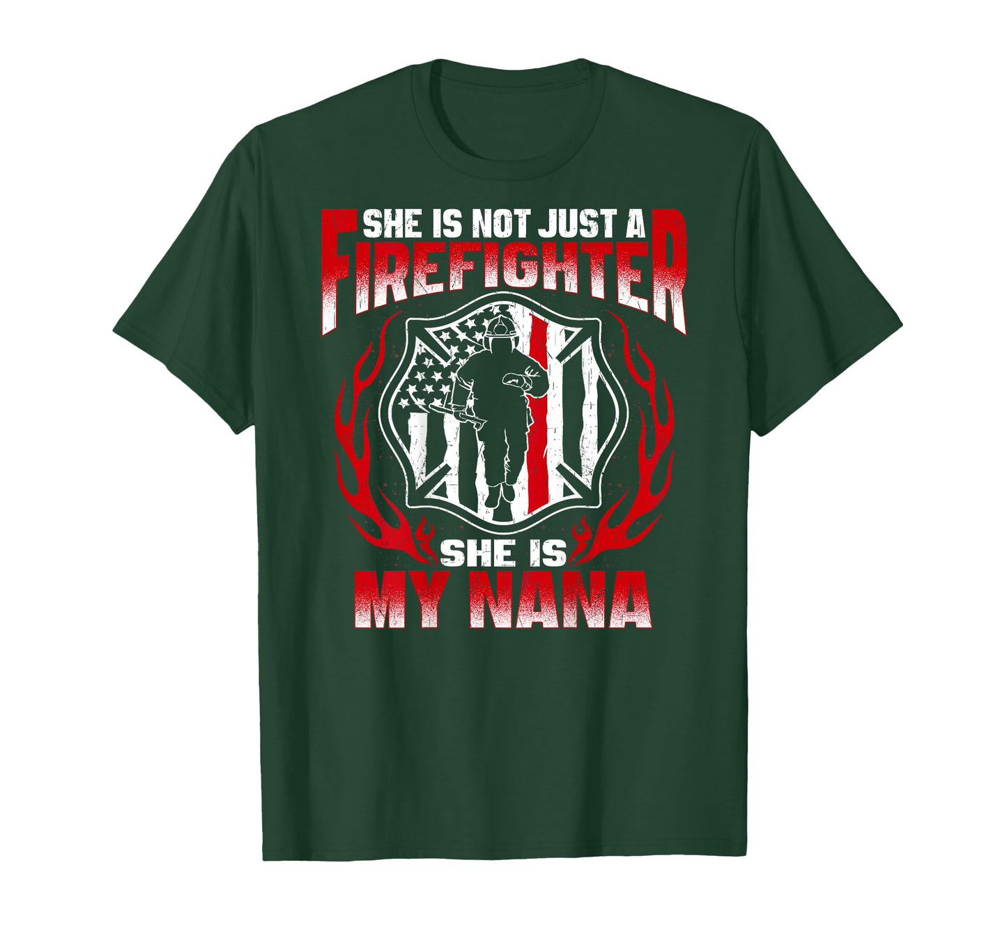 My Nana Is A Firefighter Hero Fire Granddaughter Grandson T-Shirt