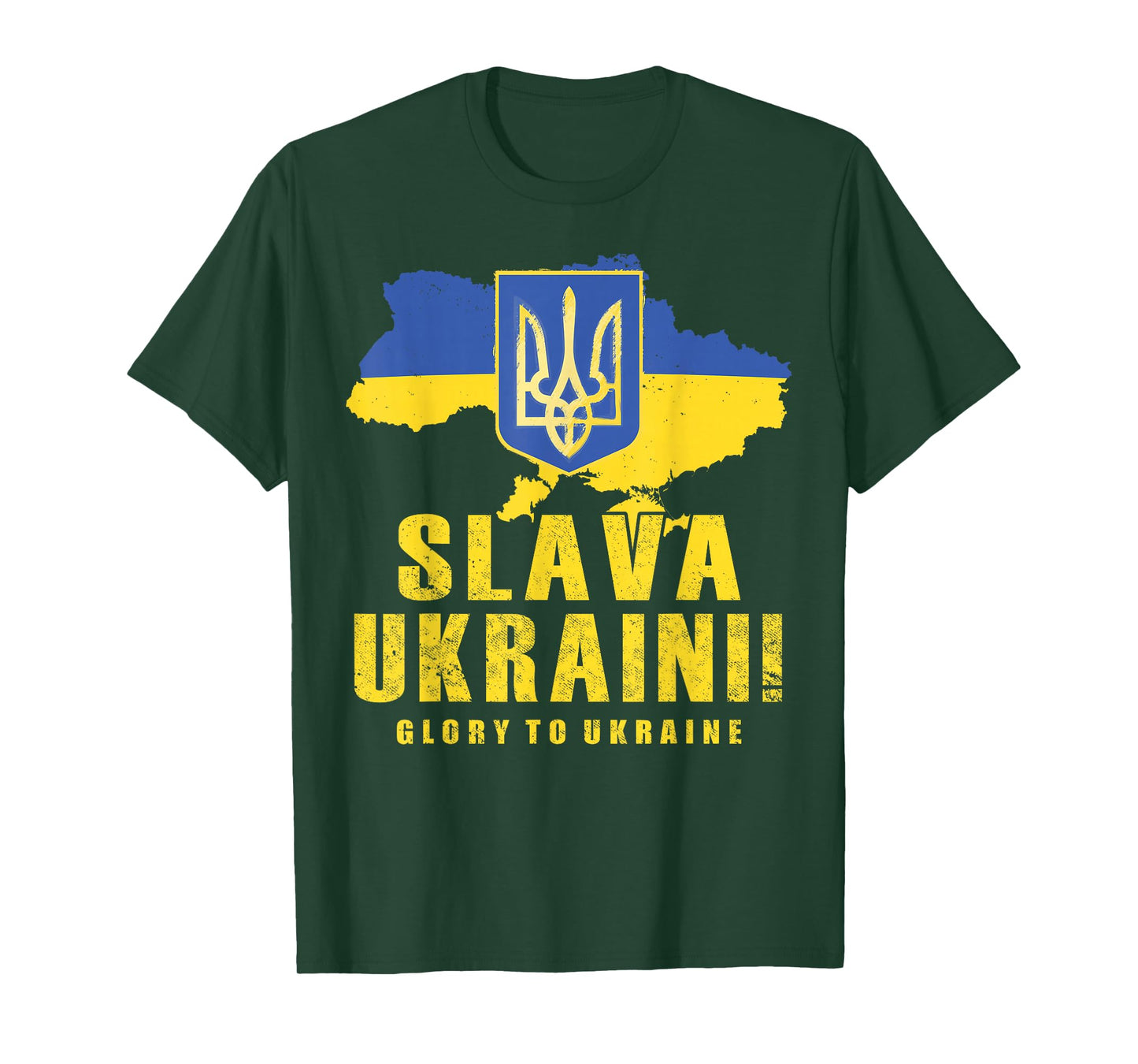 Ukraine Slava Ukraini Tryzub Glory to Ukraine Flag Map T-Shirt