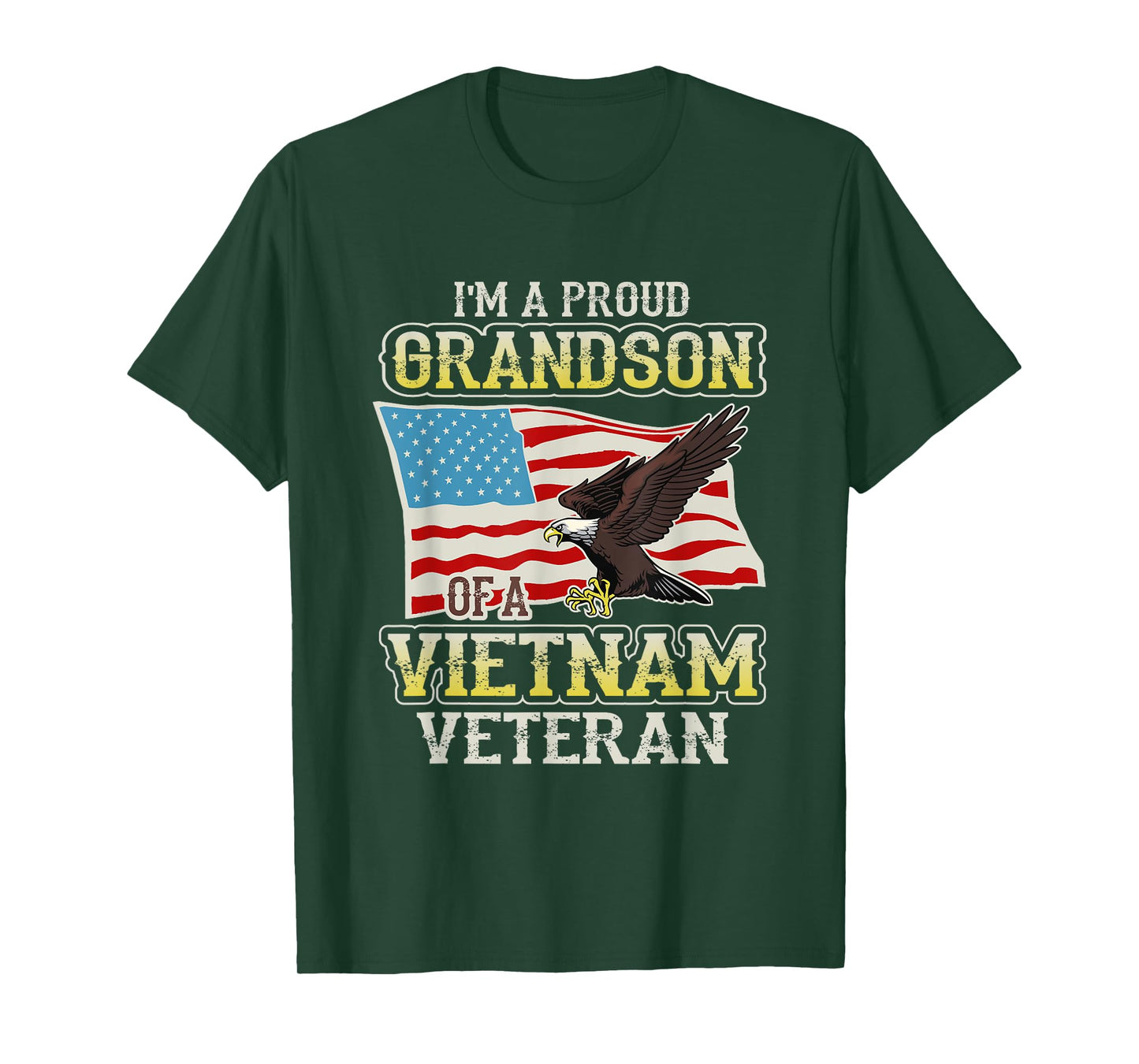 Vietnam Veteran Shirt Proud Grandson Tees Men Kids Boys Gift T-Shirt