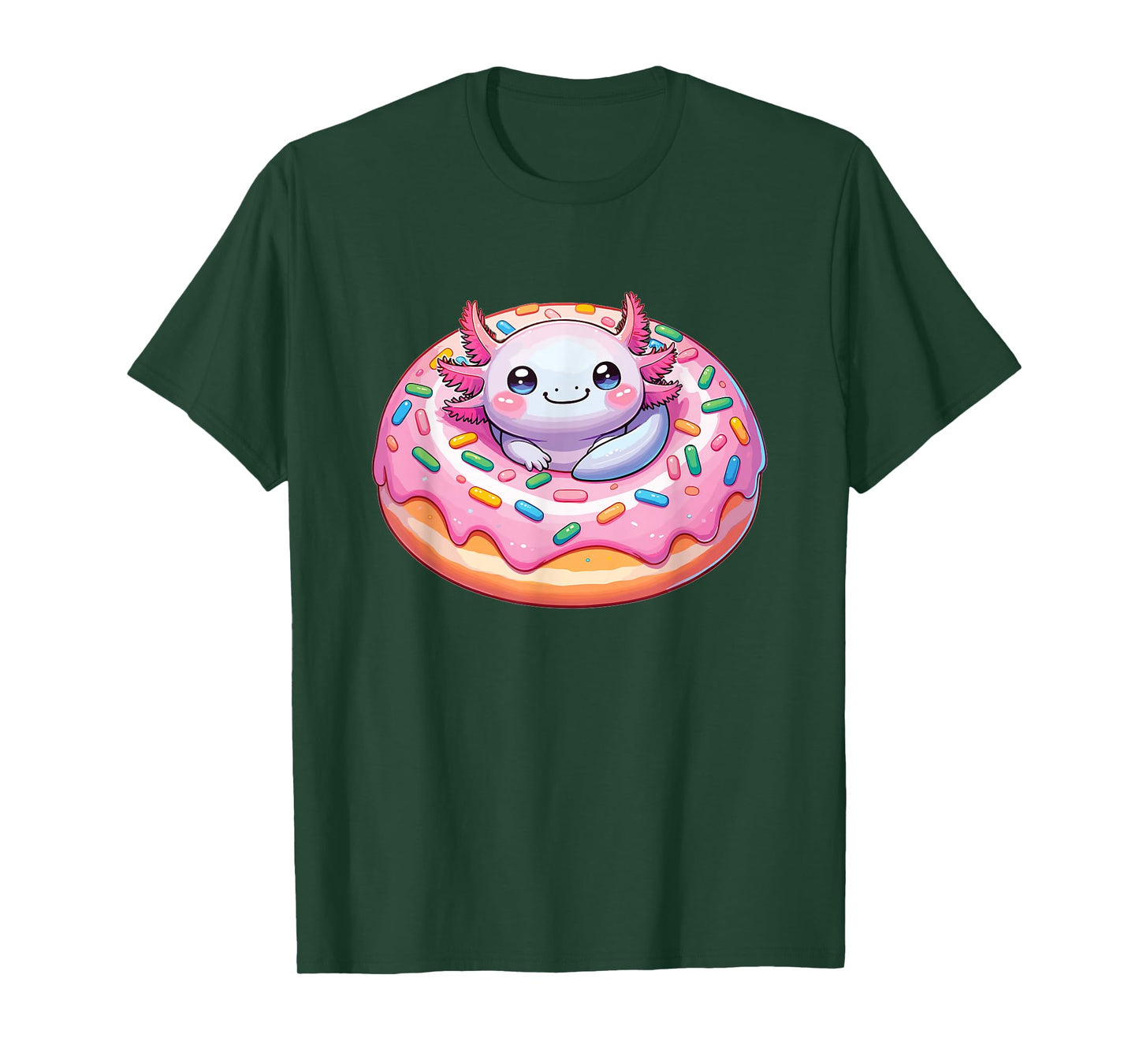 Axolotl In Sweet Donut Funny Axolotl Fast Food T-Shirt
