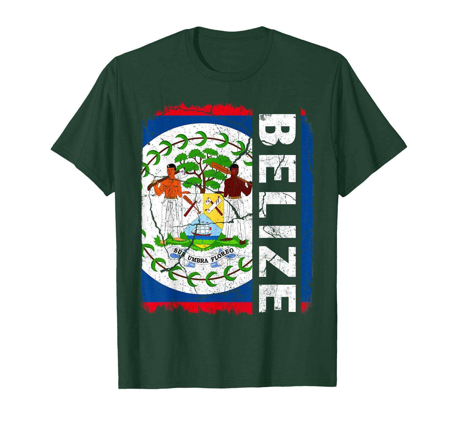 Vintage Belizean Flag Belize Pride Roots Heritage T-Shirt