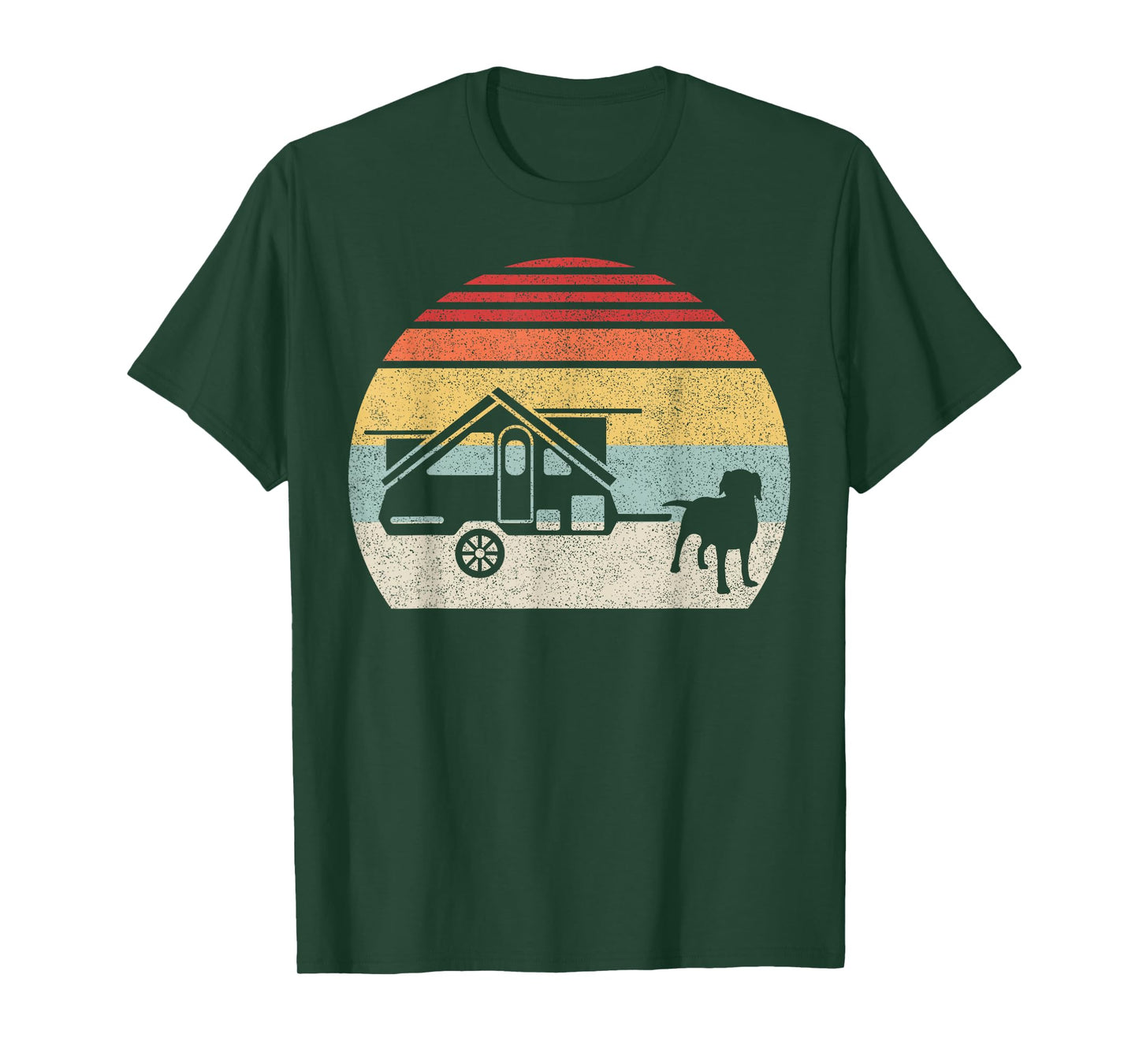 Retro Vintage Dog Aliner A-Frame Travel Trailer T-Shirt
