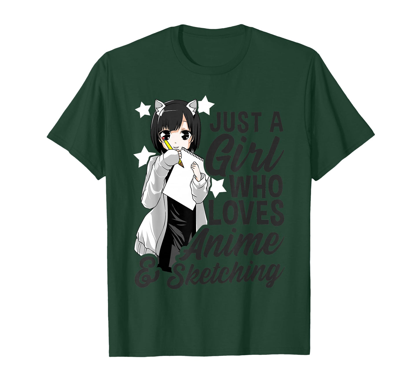 Just a Girl Who Loves Anime and Sketching Drawing T-Shirt