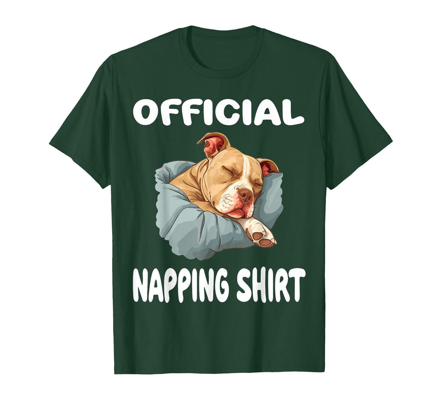 Pittie Pitbull Terrier Dog Pajama Nightgown Official Napping T-Shirt